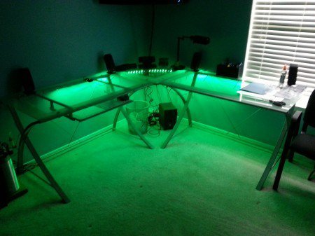 Kids Room LED Light Kit for Computer Desk, Study Desk & Gaming Desk - Super Bright Remote Control Green LED Lights with Strobe Effects - Perfect for Study, Work & Gaming Setup