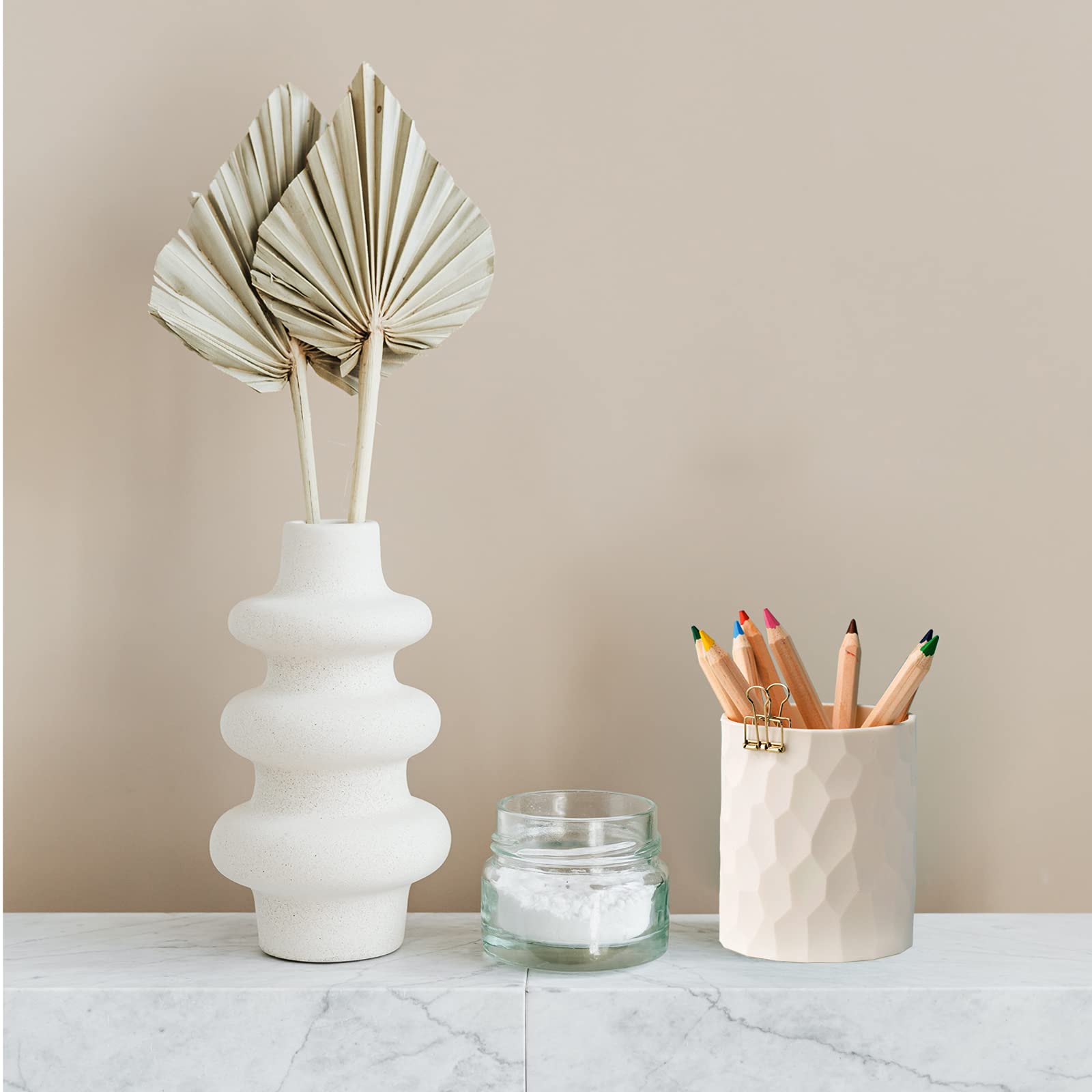 Nordic Style Silicone Waterproof Pen Holder - Modern Minimalist Desk Organizer for Pencils, Makeup & Office Supplies | Home, School & Kids Use | Light Grey