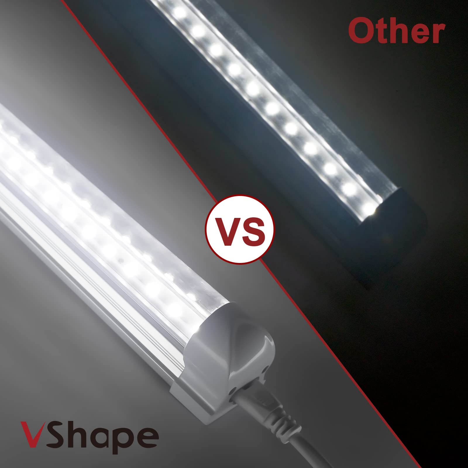 (8 Pack) T8 LED Shop Light 4FT, 40W 5200LM 5000K Daylight White Linkable LED Tube Lights - Energy Saving Bright Lighting for Garage, Workshop, Warehouse, Basement, Office & Retail Spaces - Clear Cover, Easy Installation