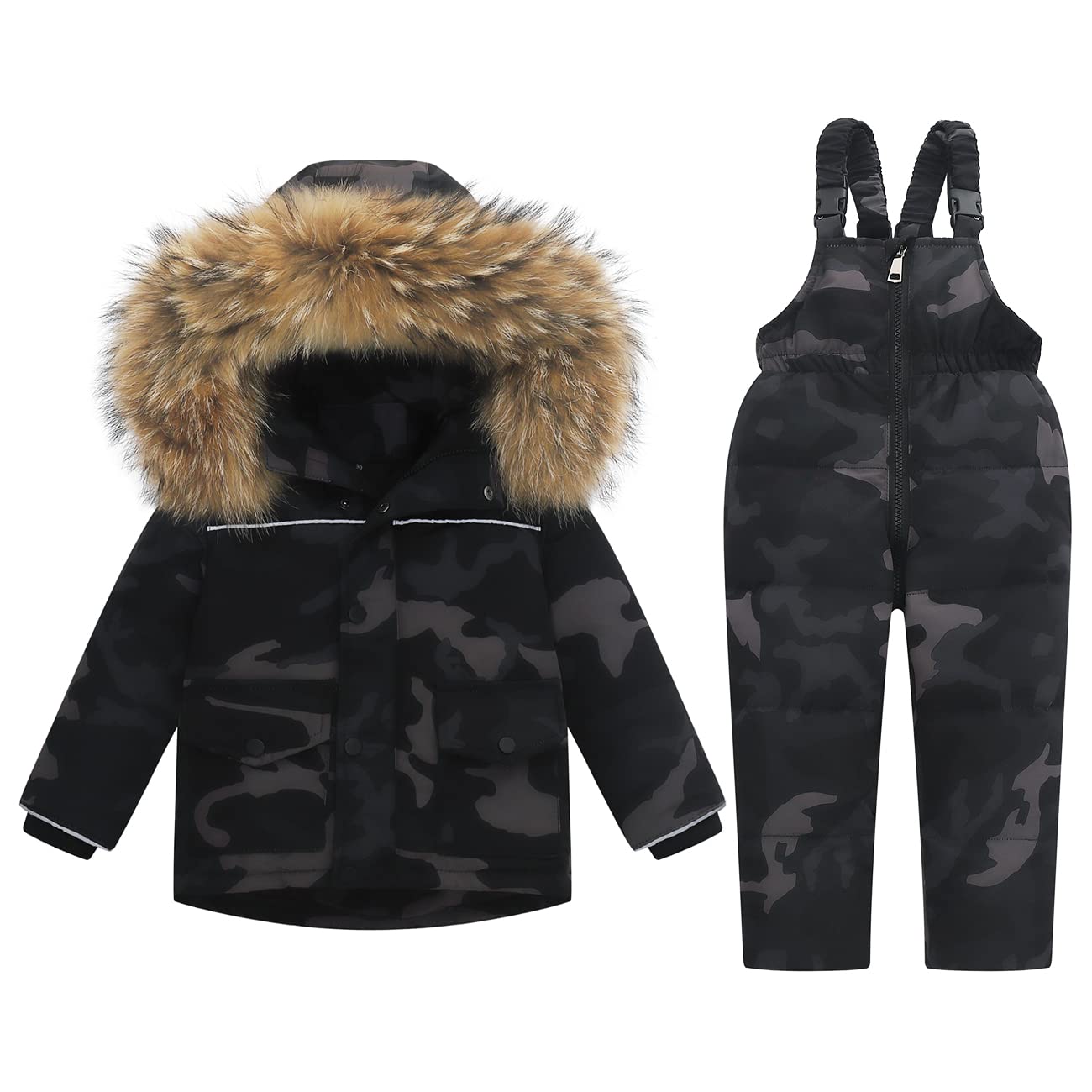 Fumdonnie Boys' Snow Pants & Jacket Set - Toddler Winter Snowsuit, Waterproof Insulated Coat for Kids | Outdoor Snow Play, Skiing, Sledding & Cold Weather Activities