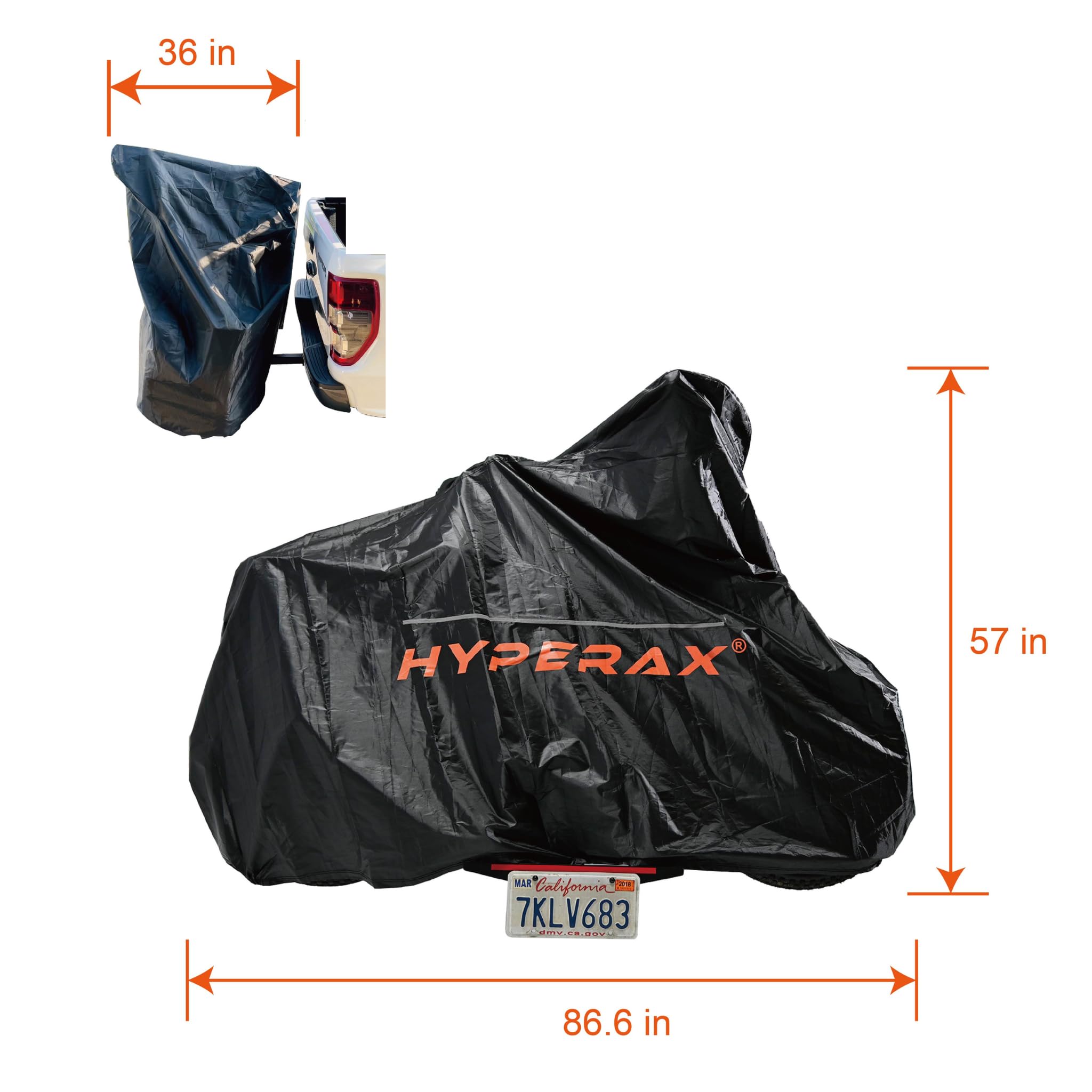 HYPERAX Heavy Duty Waterproof Bike Cover for 2 Bicycles - Outdoor Storage for Mountain, Road, Electric, Hybrid & Cruiser Bikes - Perfect for Garage, Patio & Travel Protection
