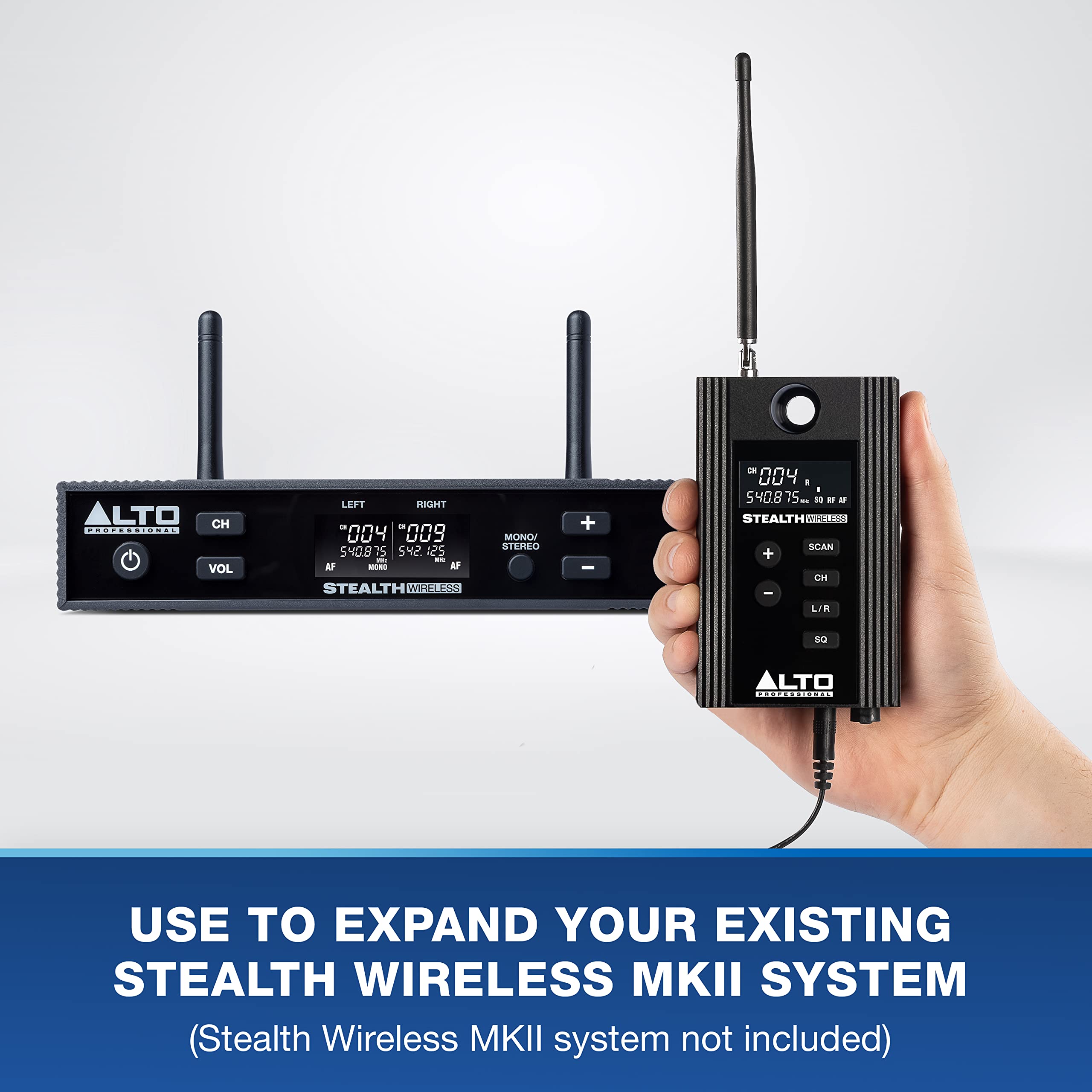 Alto Professional Stealth Wireless MKII Expansion Pack - Single Channel UHF Wireless Receiver for Active Speakers (Black) | Perfect for Live Performances, DJ Gigs & Studio Recordings