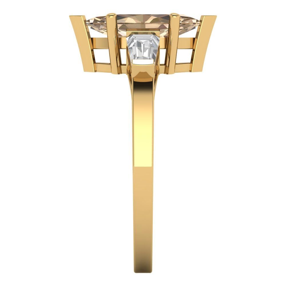 Clara Pucci 2ct Marquise Moissanite Ring - 14k Gold for Bridal & Anniversary