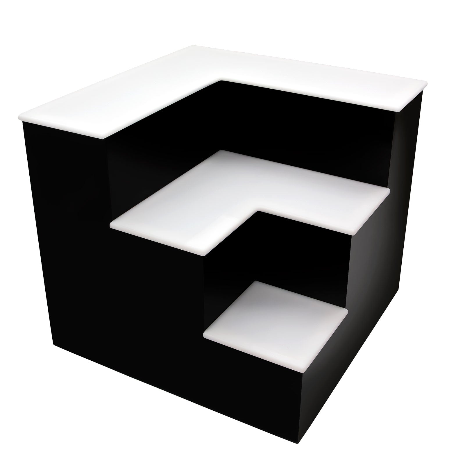 BarConic® 3-Tier LED Liquor Bottle Display Shelf - Black Corner Bar Cabinet for Home & Commercial Use - Perfect for Bars, Restaurants, and Home Entertainment Spaces