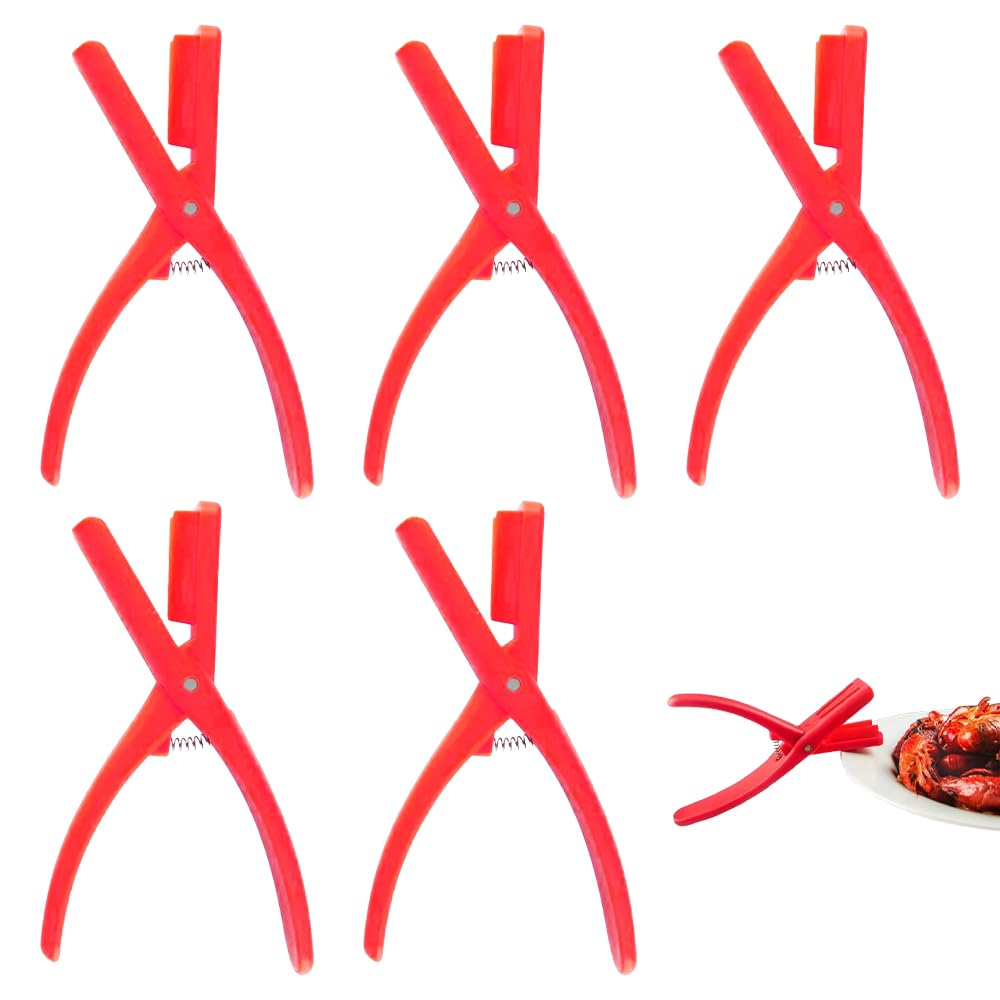 2024 New Crawfish Sheller & Shrimp Peeler Tool - Effortless Peeling for Cooked Shrimp Tails & Seafood - Durable Kitchen Gadget (5-Pack, Red) - Perfect for Cajun Boils, Seafood Parties & Home Cooking
