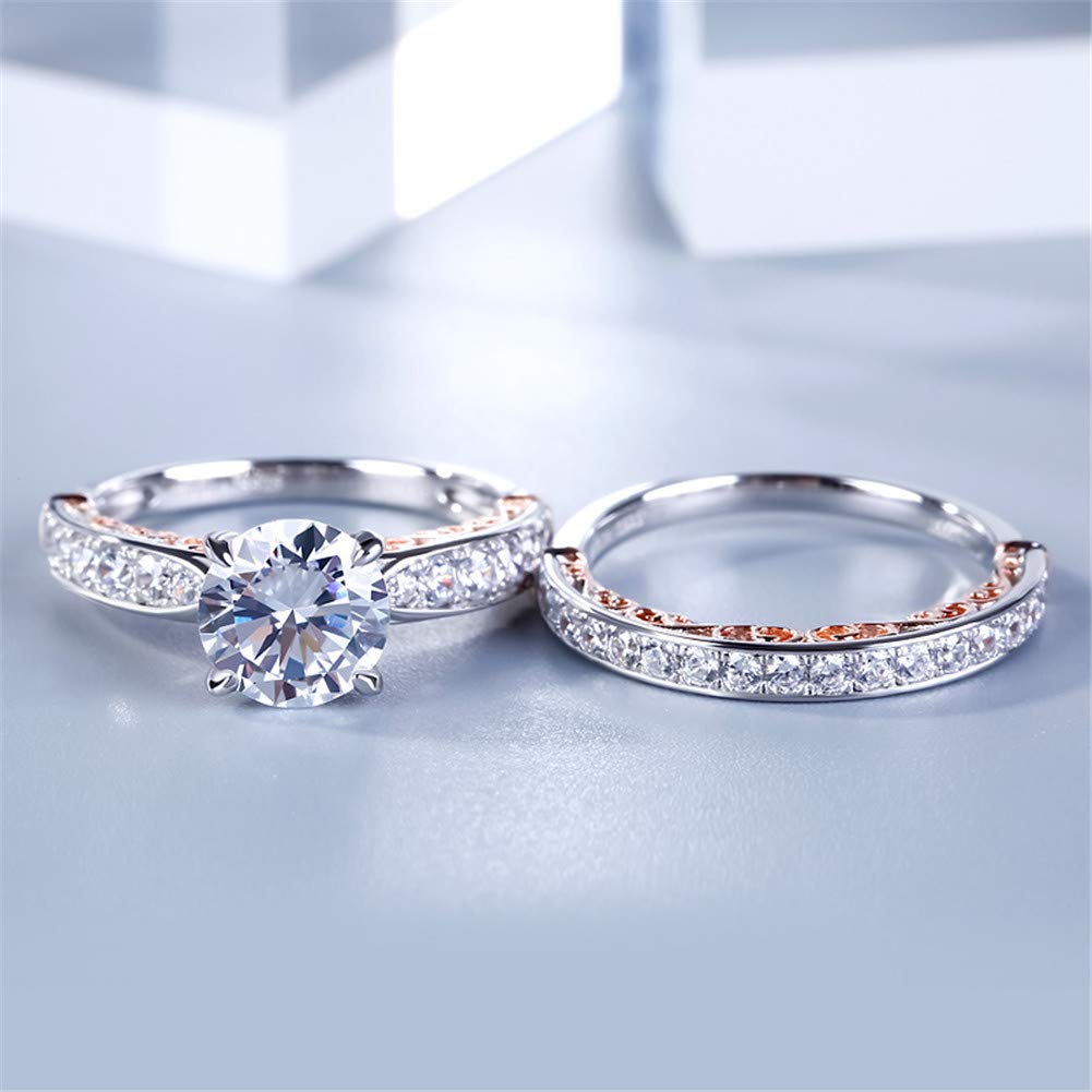 Jeulia 5 Carat Halo Solitaire Engagement Ring for Women - 18k Gold Plated Wedding Ring Set with Round Diamond & Cubic Zirconia - CZ Solitaire Anniversary Promise Rings - Romantic Gift for Her - Perfect for Proposals, Weddings, Anniversaries & Special Occasions