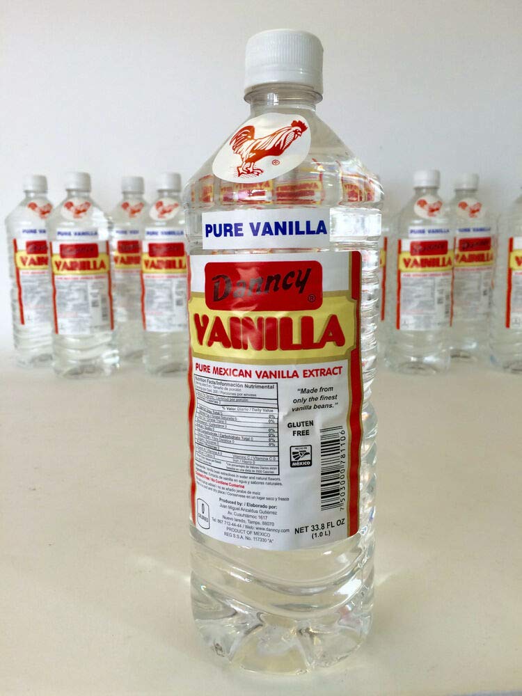 12 Bottles of Clear Danncy Mexican Vanilla Extract - Pure & Natural Vanilla Flavoring for Baking, Cooking & Desserts - Perfect for Cakes, Cookies & Ice Cream