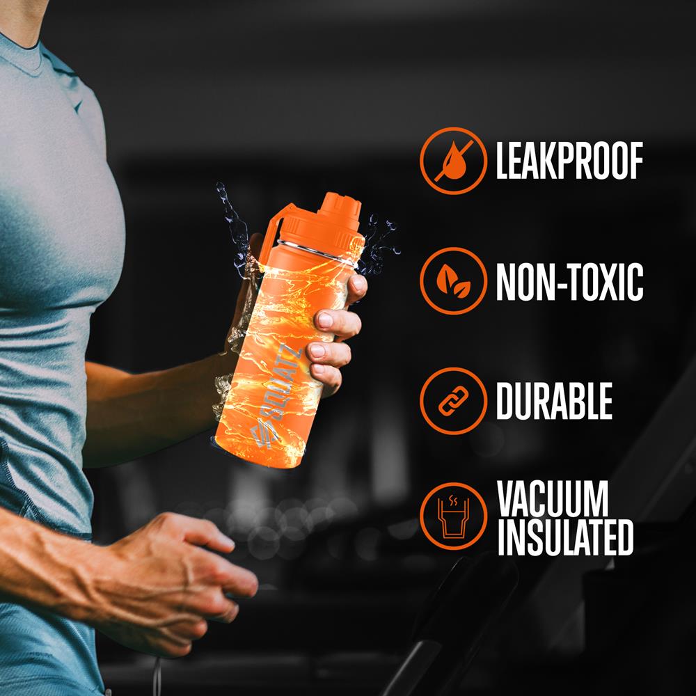 18 Oz Stainless Steel Water Bottle - Vacuum Insulated, Leak Proof, BPA Free - Perfect for Gym, Hiking, Travel & Everyday Use