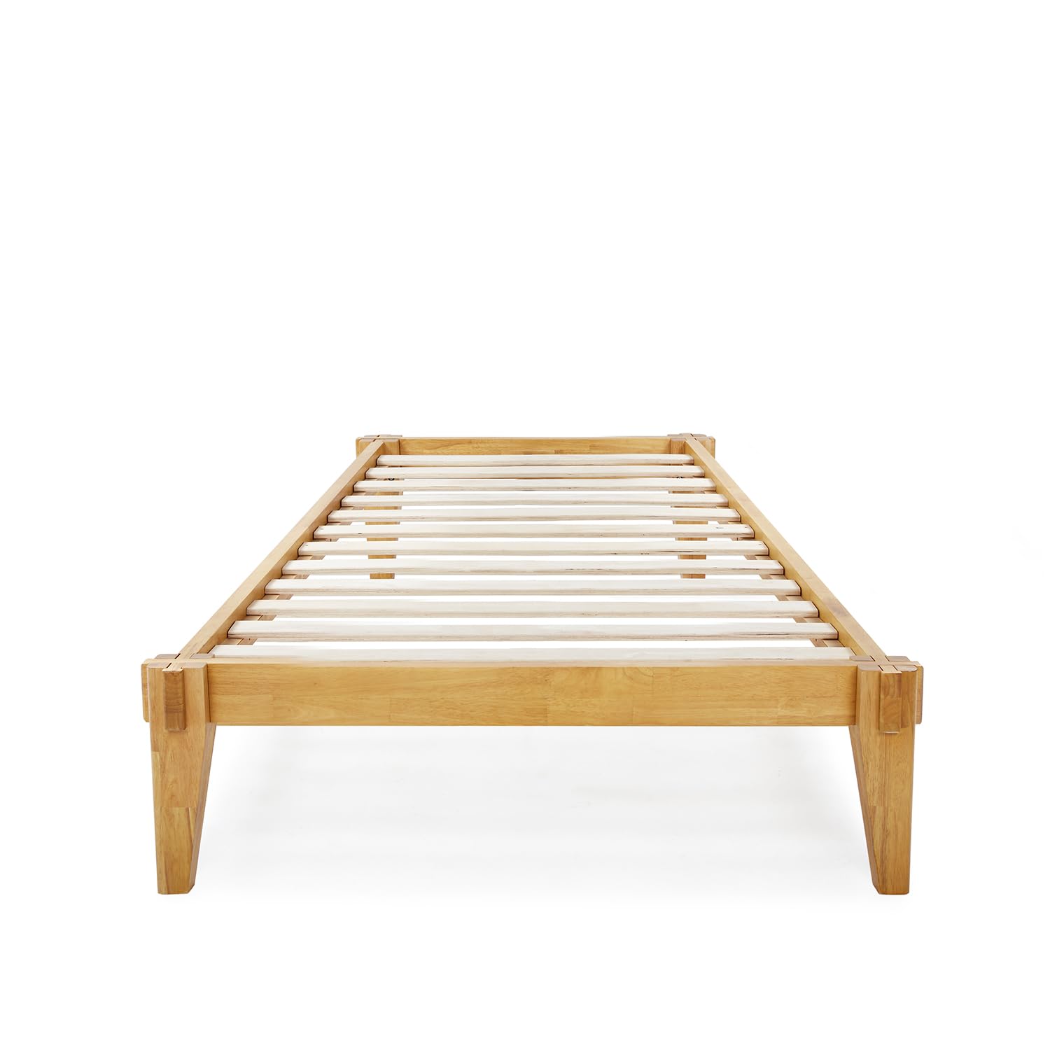 Bme Chalipa Twin Bed Frame - 14 Inch Acacia Wood Platform Bed with Slat Support, Japanese Joinery Design | No Box Spring Needed | Easy Assembly | Minimalist Modern Bohemian Style Bedroom Furniture | Perfect for Small Spaces, Guest Rooms & Kids' Rooms