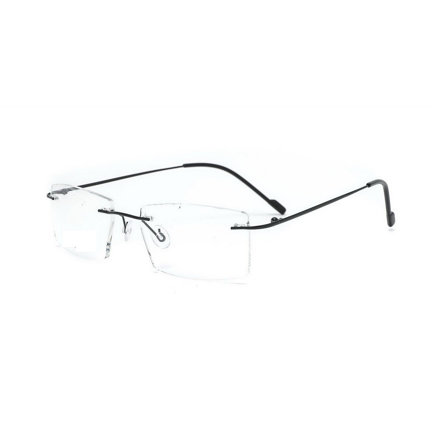 Stylish Rectangular Executive Rimless Glasses for Men & Women - Premium Lightweight Eyewear for Office, Business Meetings & Professional Settings