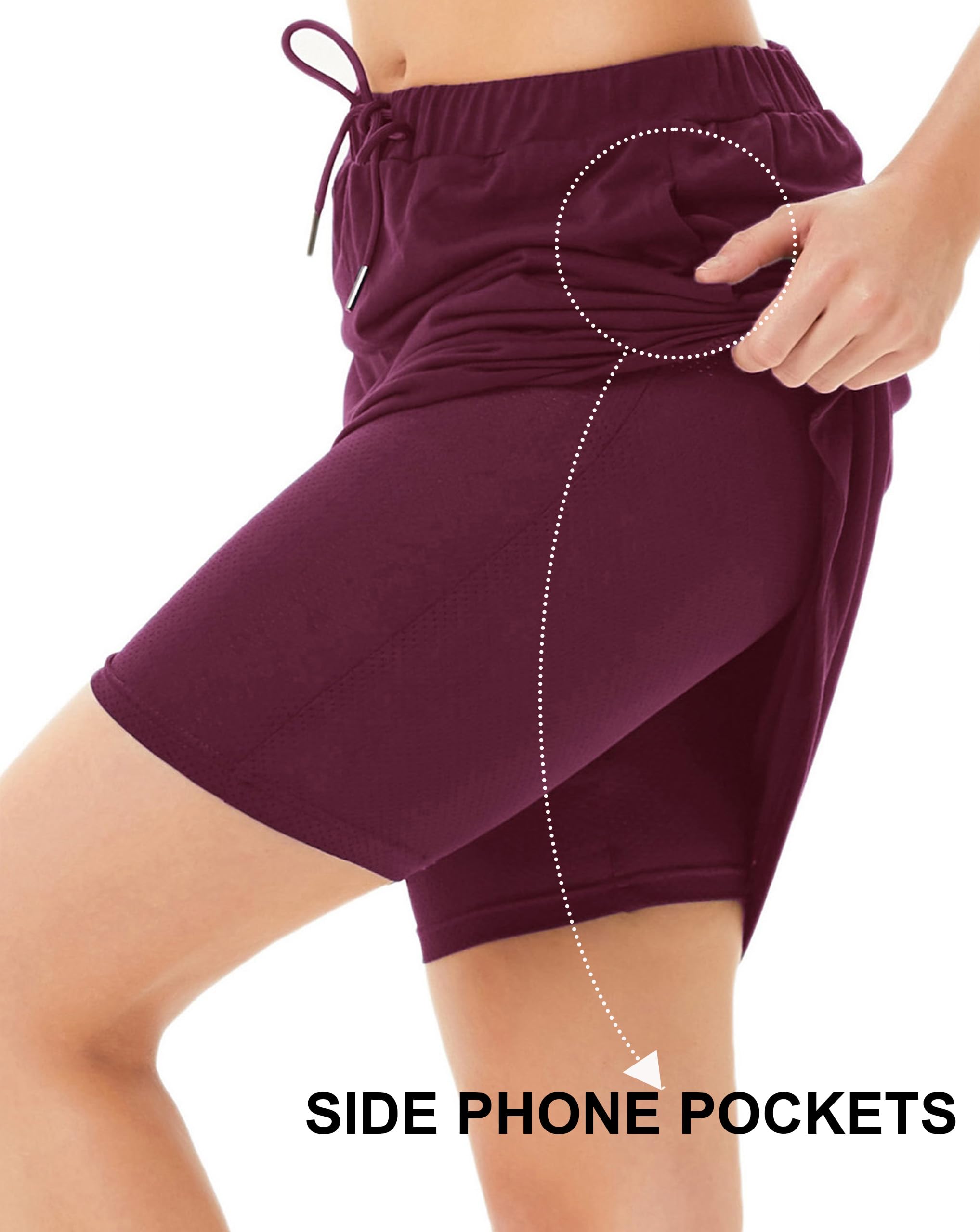 JACK SMITH Women's Athletic Skorts - Stretchy Knee-Length Skirts with Drawstring Waist & Mesh-Lined Shorts Pockets | Perfect for Tennis, Golf, Running & Casual Wear
