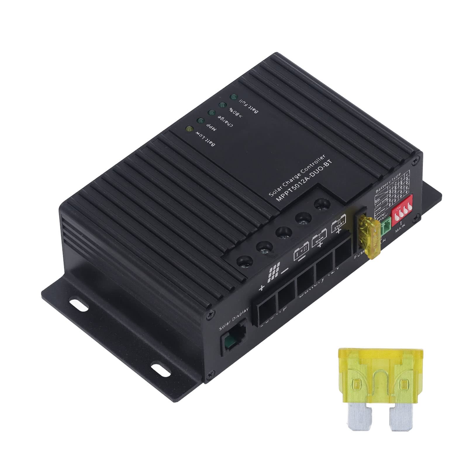12A MPPT Solar Charge Controller for Dual Battery Charging - Waterproof & Efficient Solar Panel Regulator for RV, Boat, Off-Grid Power Systems