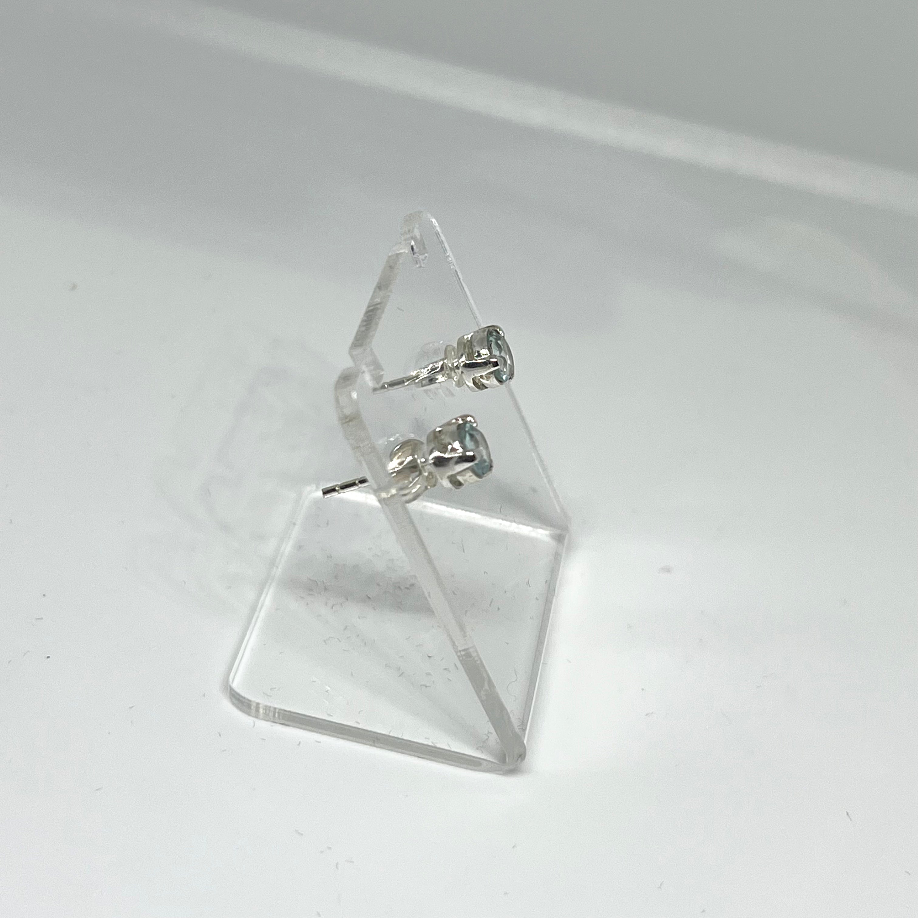 5mm Round Faceted Gemstone Stud Earrings - 3 Claw Set for Women, Elegant & Durable Jewelry Gift for Daily Wear, Parties & Special Occasions