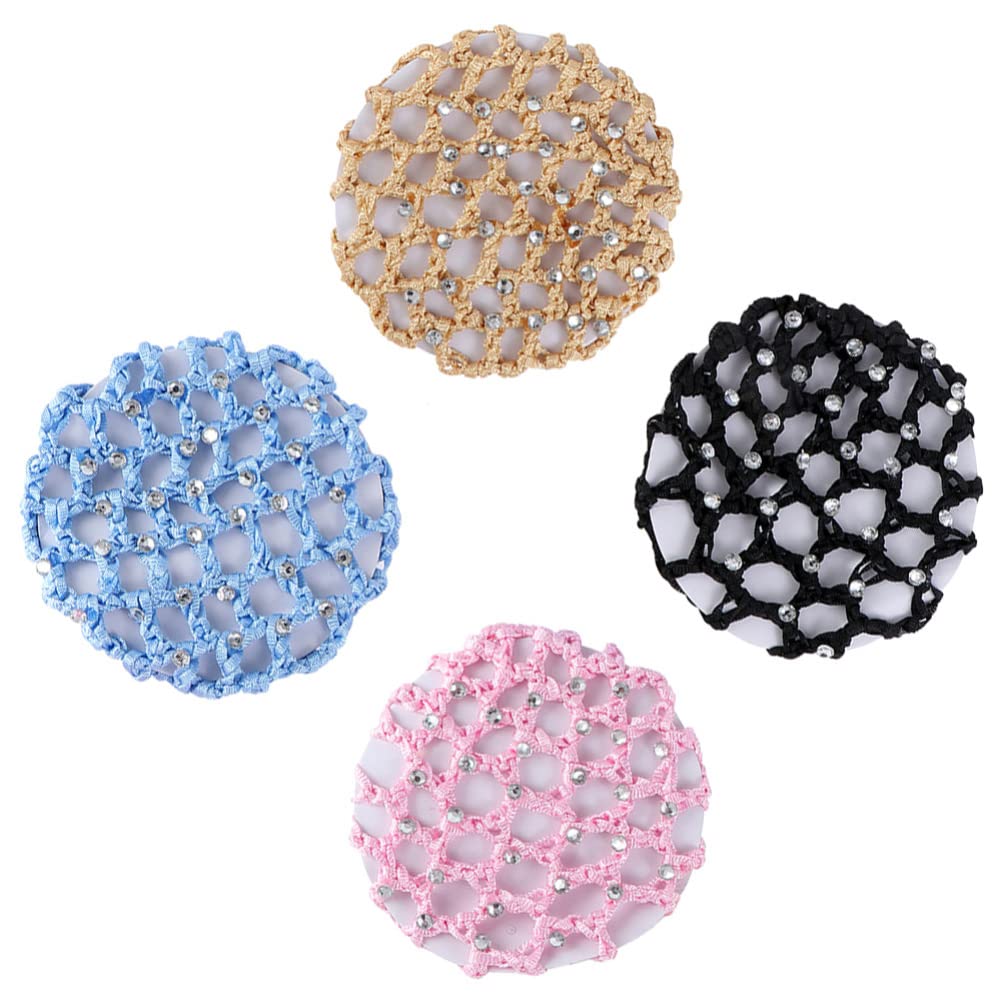 FOMIYES 4Pcs Hair Nets for Women - Polyester Bun Covers for Salon & Work