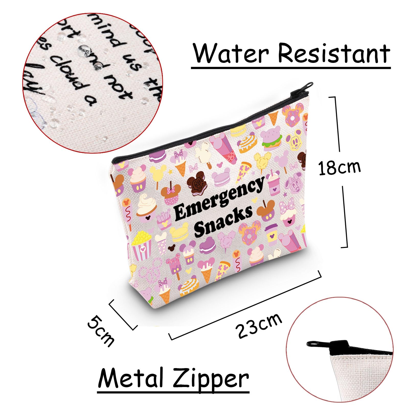 Emergency Snacks Food Storage Bag - Reusable Zipper Pouch for Food Safety | Perfect for Camping, Hiking, Travel & Office Snacks | Great Gift for Snack Lovers