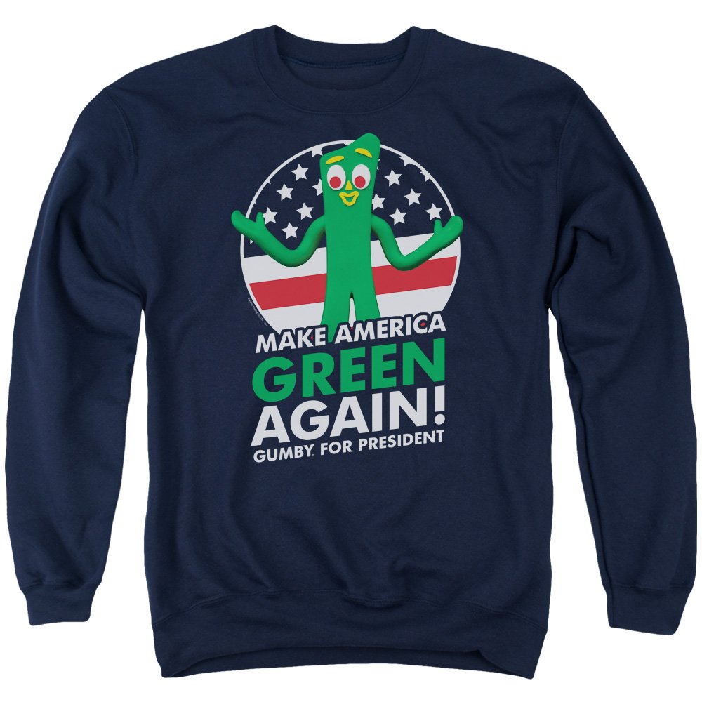 Gumby for President Unisex Crewneck Sweatshirt - Comfortable Cotton Pullover for Men & Women - Perfect for Casual Wear, Political Events & Fan Merchandise
