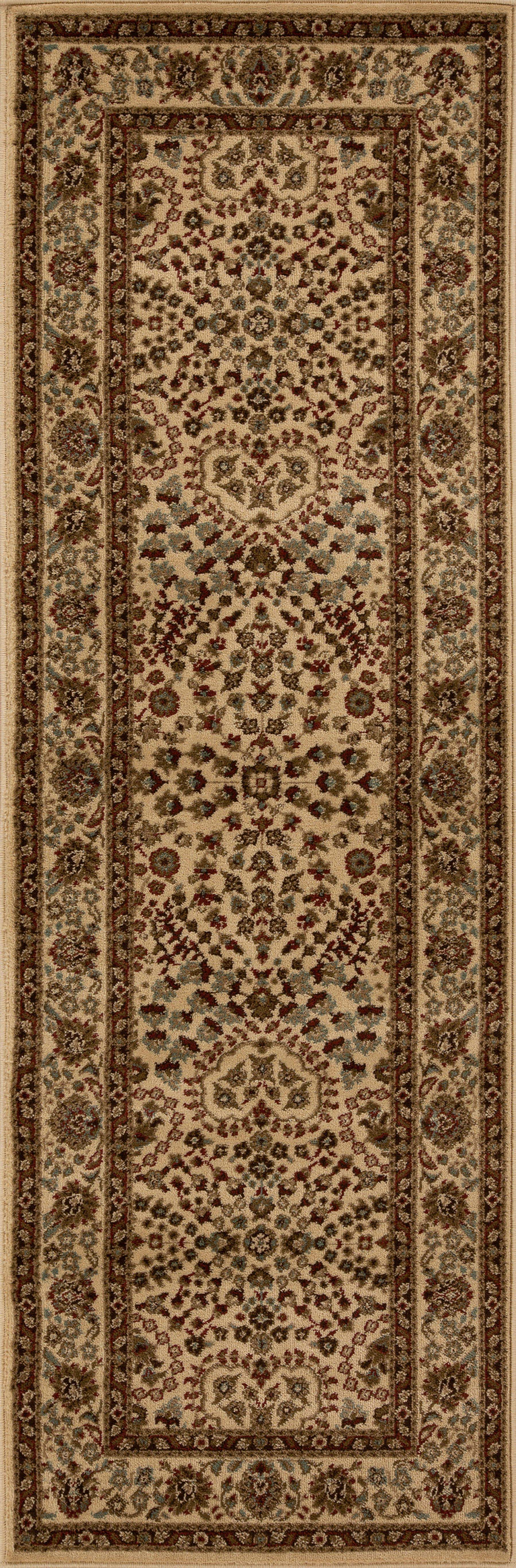 Handmade Oriental Floral Scroll Area Rug - Non-Slip Traditional Indoor Carpet for Living Room, Bedroom, Hallway | Boho Home Decor & Meditation Space Accent