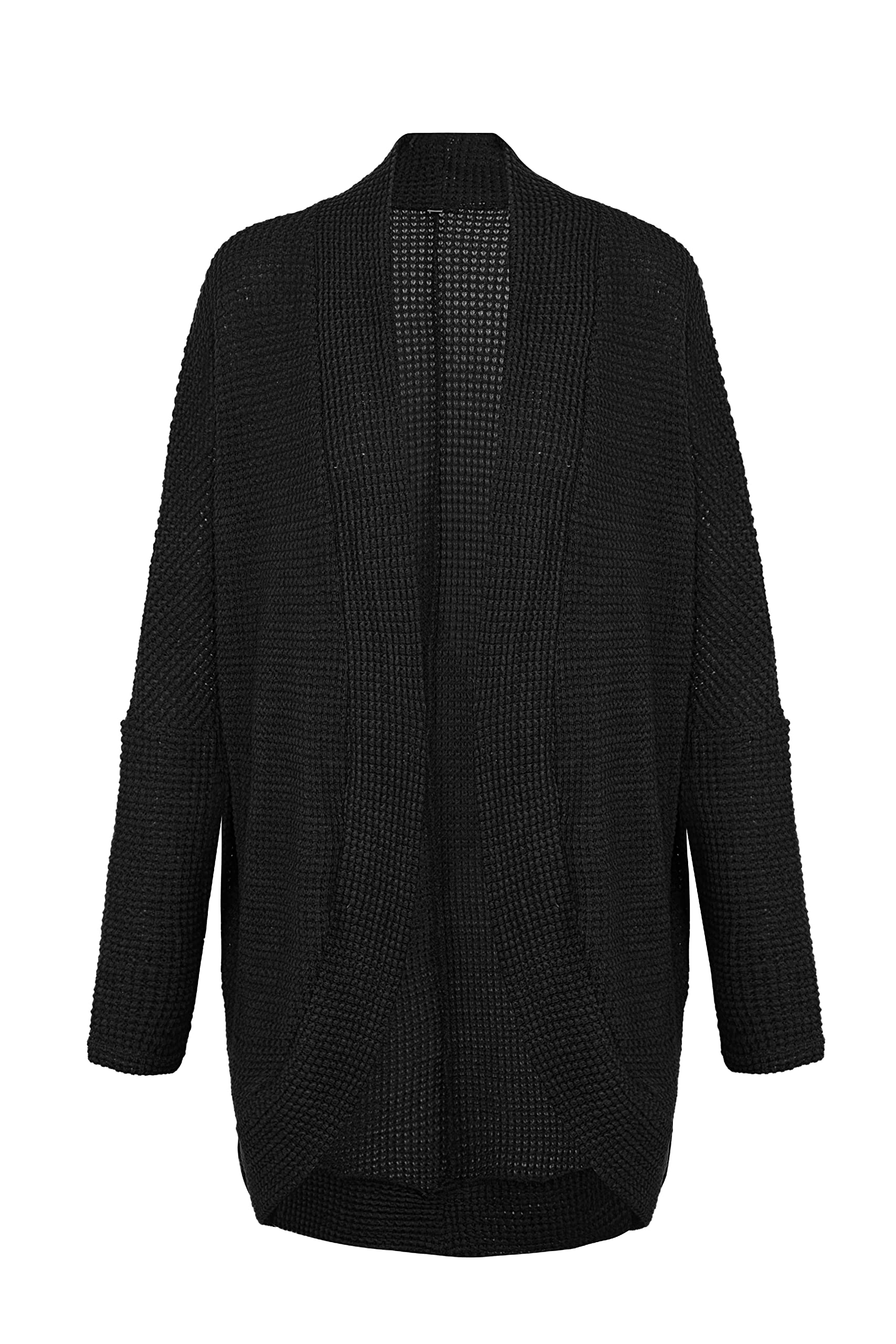 Ebossy Women's Oversized Kimono Cardigan - Soft Open Front Knit Sweater with Waffle Texture & Batwing Sleeves | Cozy Boyfriend Style Loungewear for Home, Office & Casual Outings
