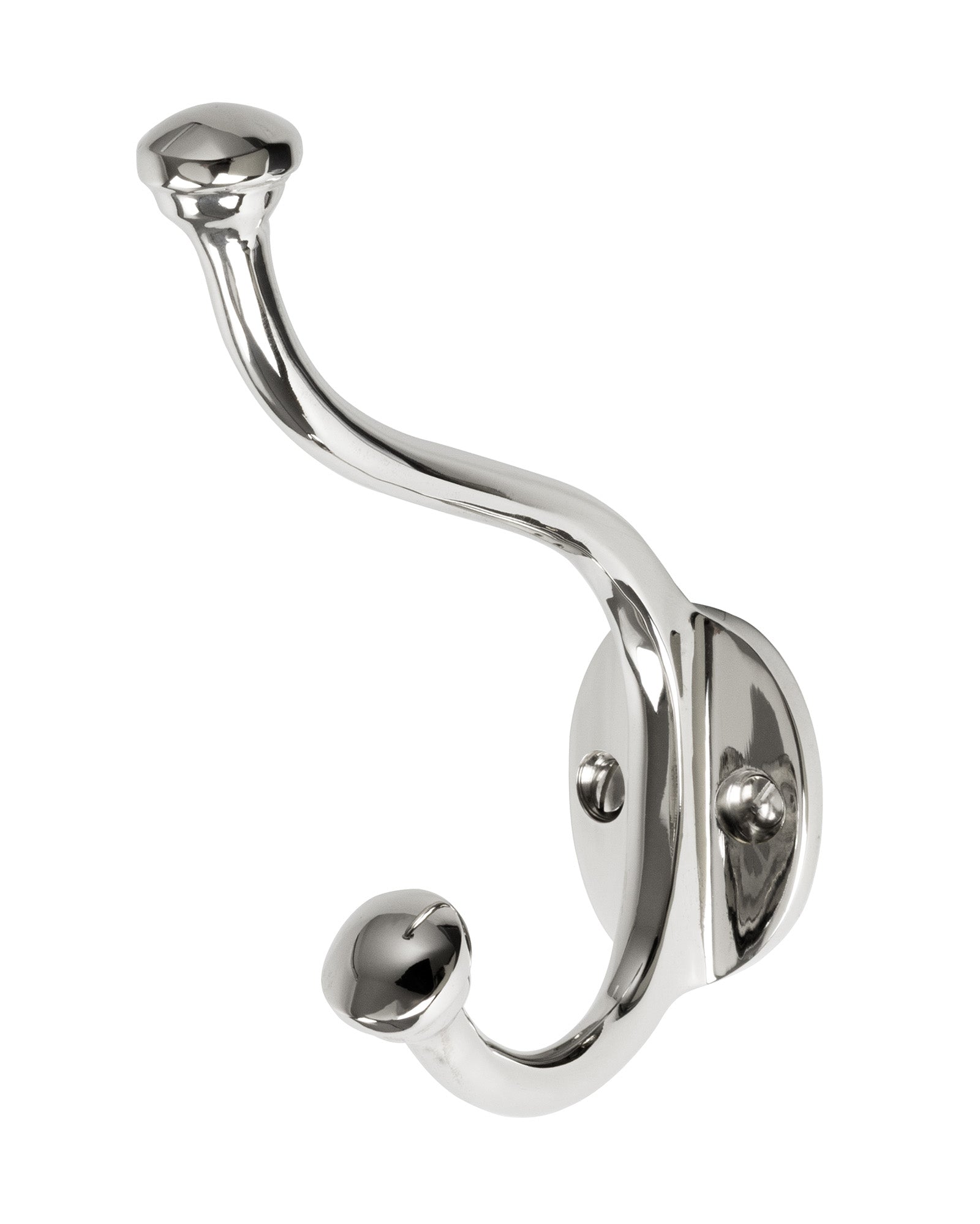 Nickel Clothes Hook - Heavy Duty Wall Mounted Coat Hanger for Jackets, Hats & Bags - Perfect for Entryway, Bedroom & Closet Organization
