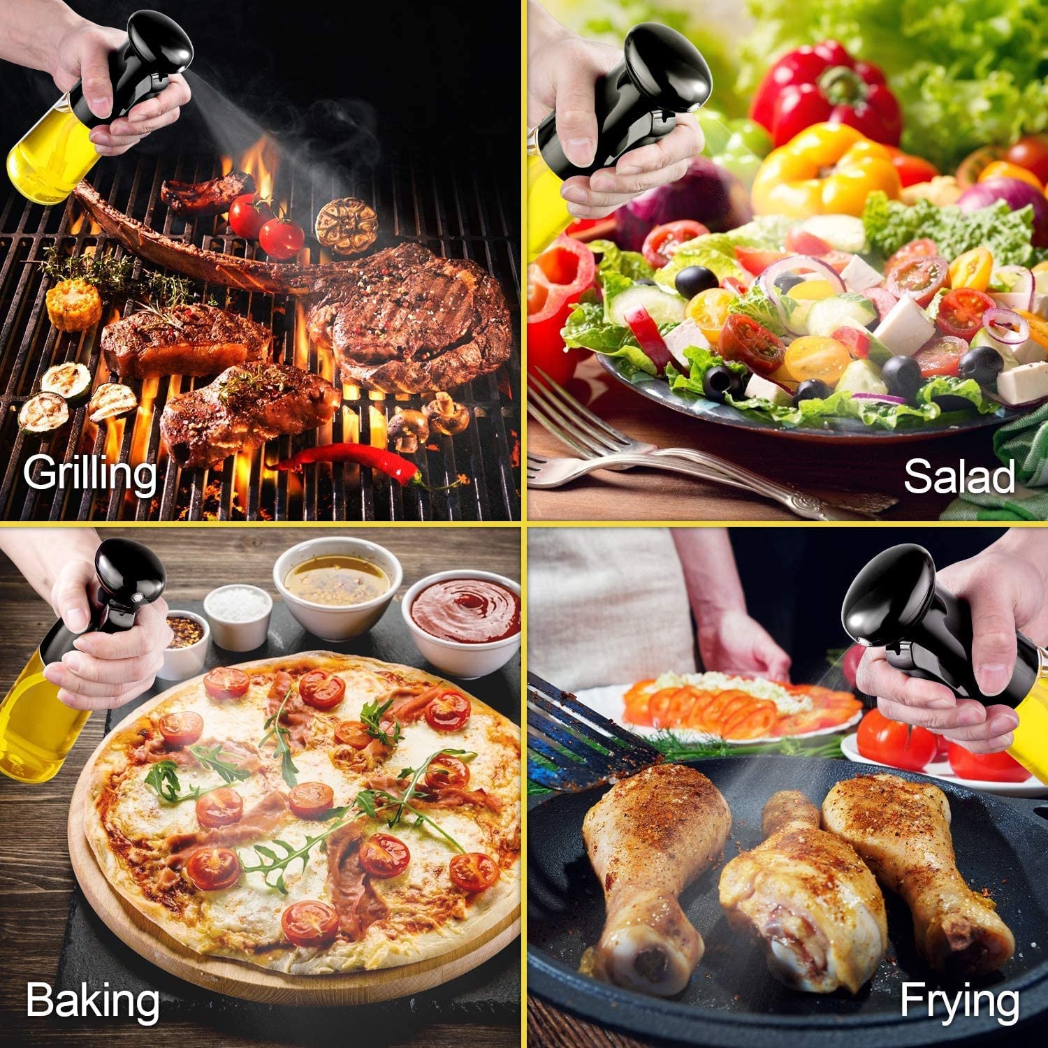 Premium Glass Olive Oil Sprayer for Cooking - Refillable Oil Mister Dispenser for Kitchen, Air Fryer, Salad, Baking & Grilling (210ml, Multicolor) - Perfect for Healthy Cooking & Meal Prep