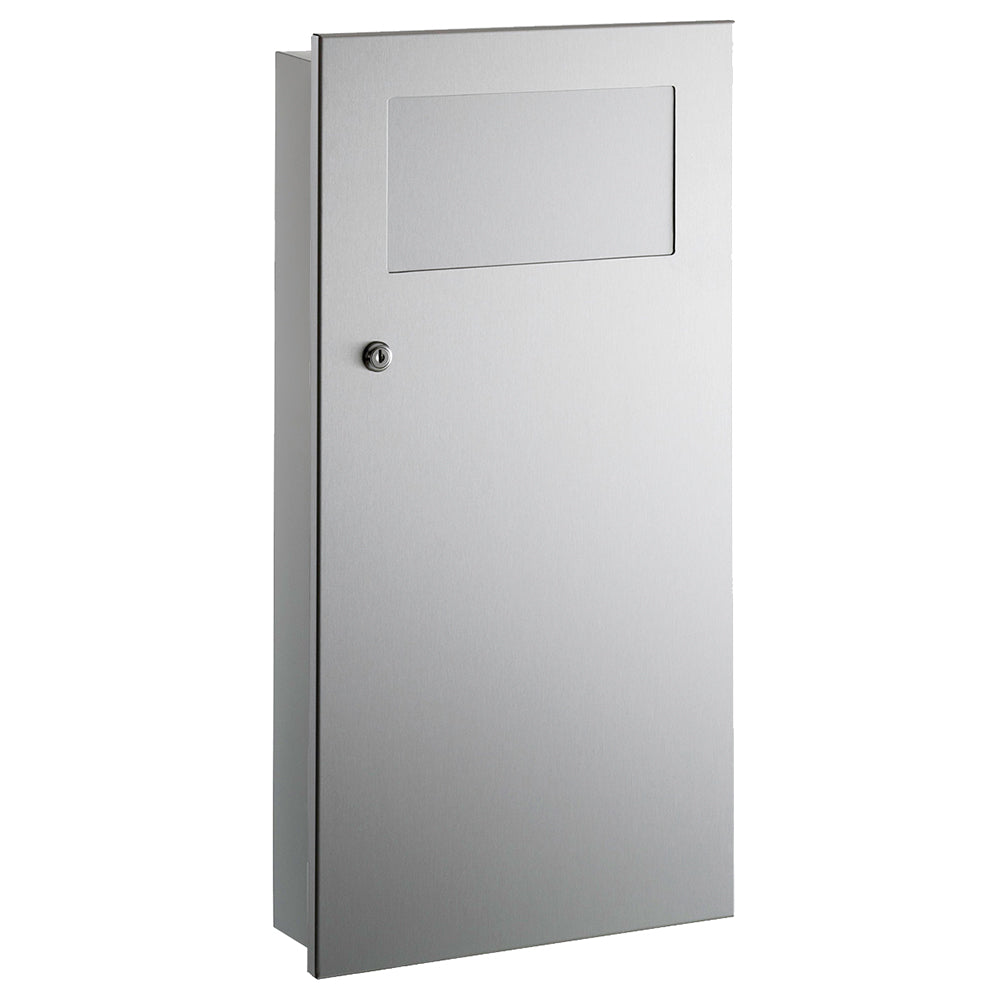 Gamco WR 9 Recessed Coverall Waste Receptacle - Commercial Trash Can for Hospitals, Offices & Public Spaces | Durable Stainless Steel Garbage Bin for Healthcare Facilities