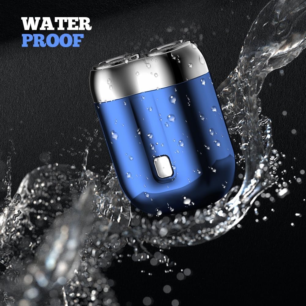 Jacooba Electric Razor for Men - Mini Dual-Head Rechargeable Waterproof Shaver (IPX7) with Dark Grey Design - Perfect for Travel, Gym & Daily Grooming