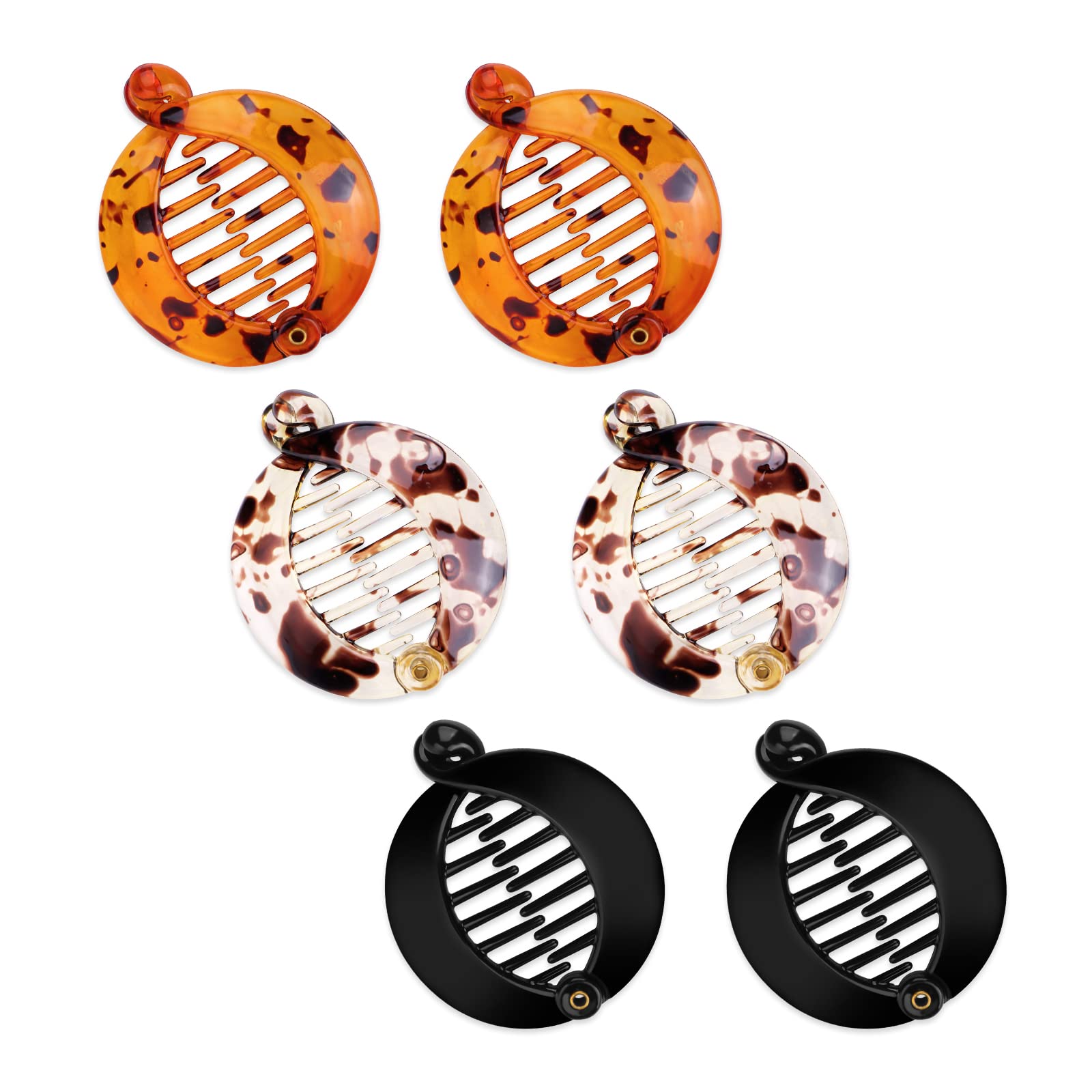 Molain 6-Piece Banana Hair Clips Set - Mini Resin Fishtail Hair Combs for Women & Girls | Hair Accessories for School, Work & Party Styles