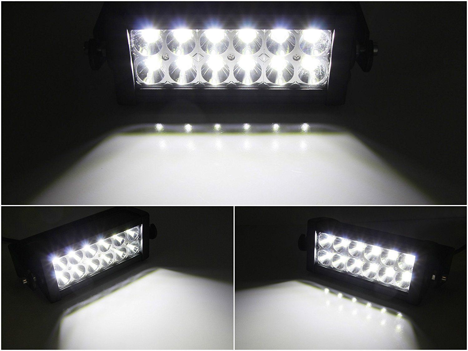 36W 8 LED Light Bar with Universal Handlebar Mount Bracket for ATV UTV Dirt Bike - Off-Road Lighting for Night Riding, Hunting & Trail Adventures