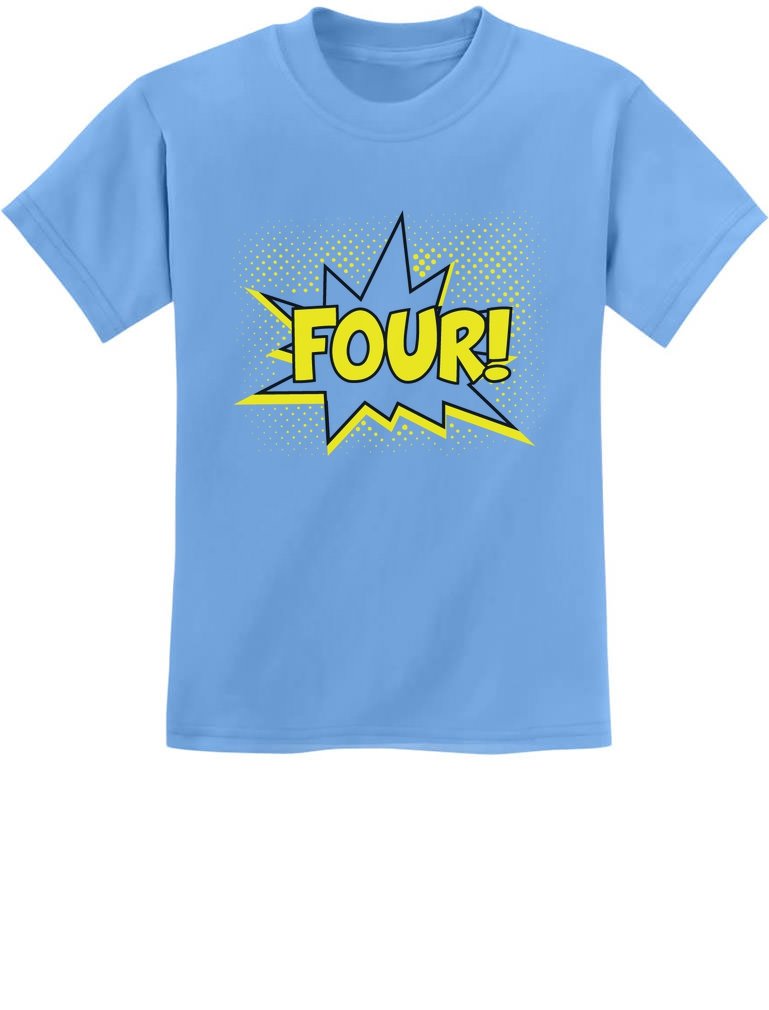 4th Birthday Shirt for Boys & Girls | 4 Years Old Superhero Party T-Shirt | Kids Birthday Gift | Perfect for Superhero Themed Parties & Birthday Celebrations