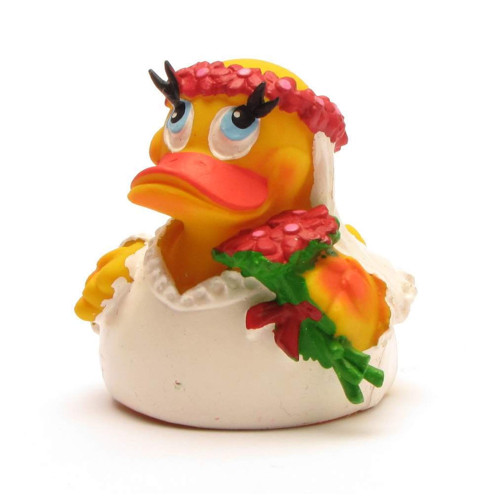 Lanco Bride & Groom Rubber Duck Wedding Cake Topper - Fun Bath Toy for Couples, Wedding Party Favors & Bridal Shower Decor