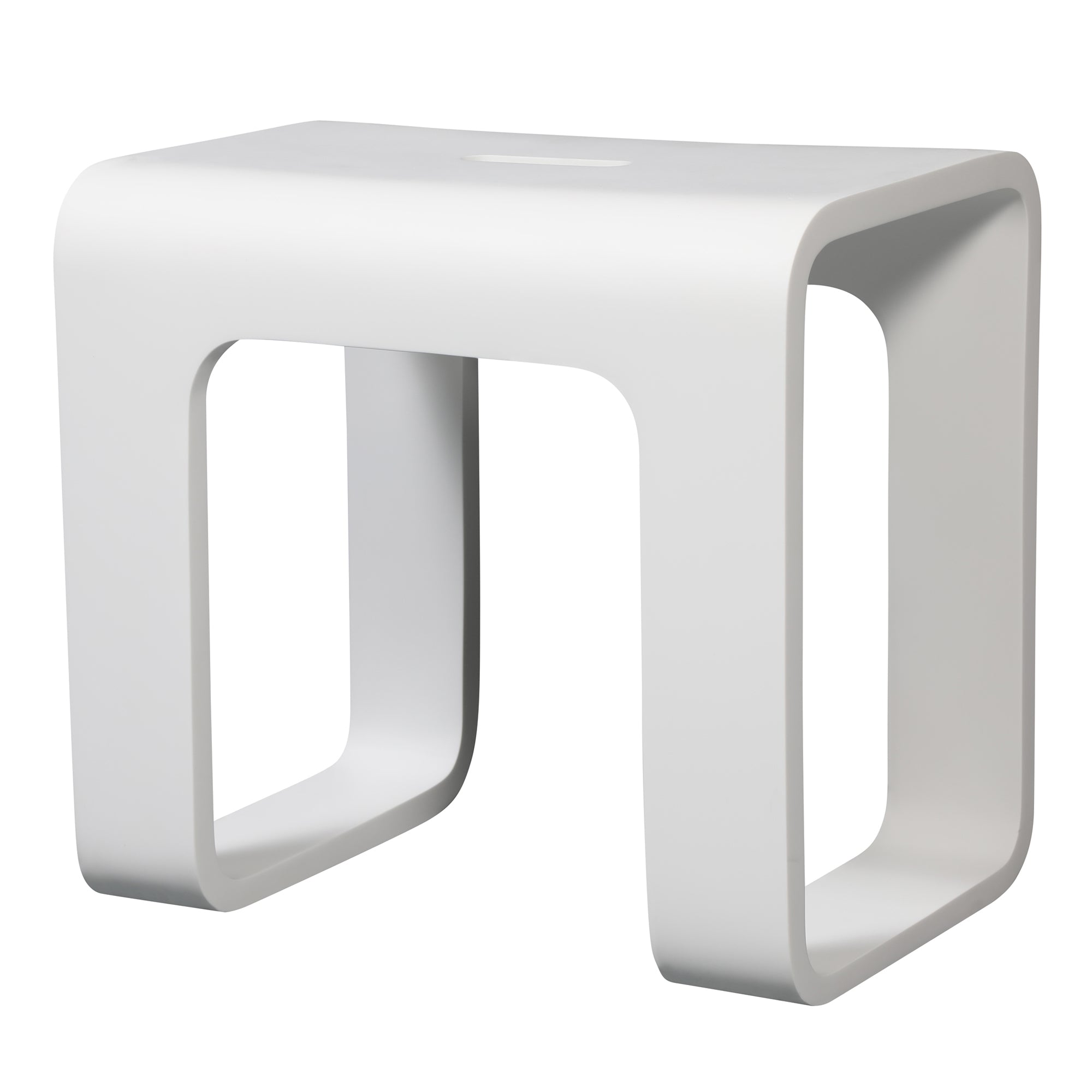 Ancona 17-Inch Pure Acrylic Stone Shower Bench - Matte White - Waterproof Bathroom Seating for Spa, Sauna & Elderly Safety