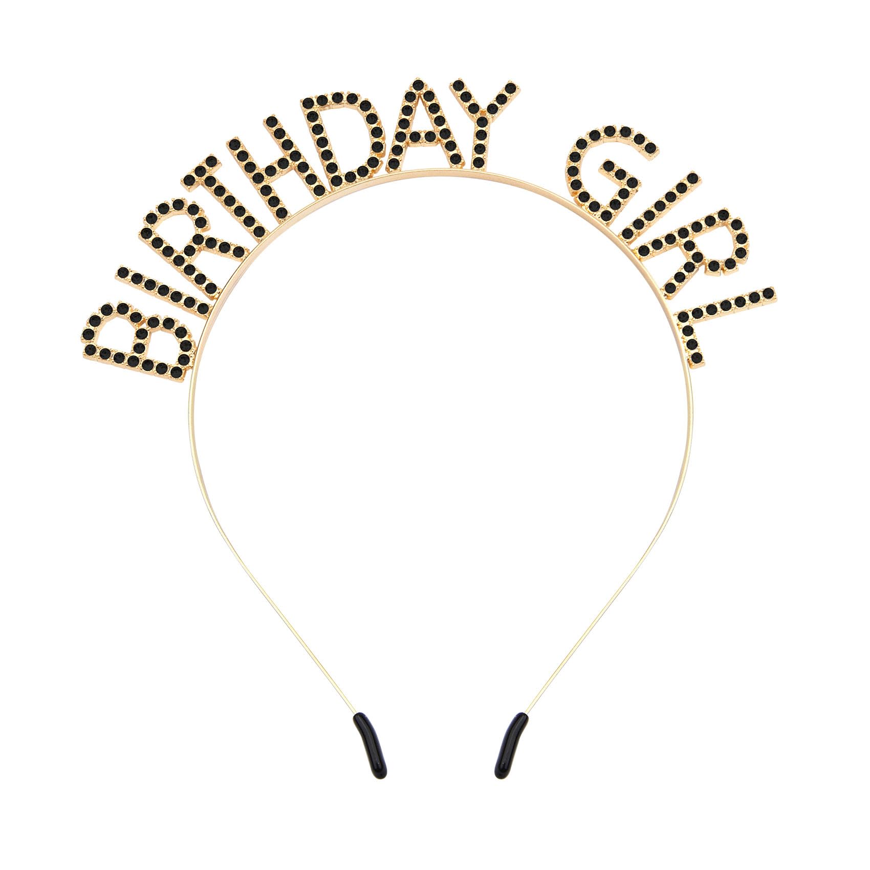 Gold & Black Rhinestone Birthday Tiaras for Women & Girls - Princess Crown Headbands for Christmas, Birthday Parties & Celebrations - Elegant Happy Birthday Accessories & Decorations