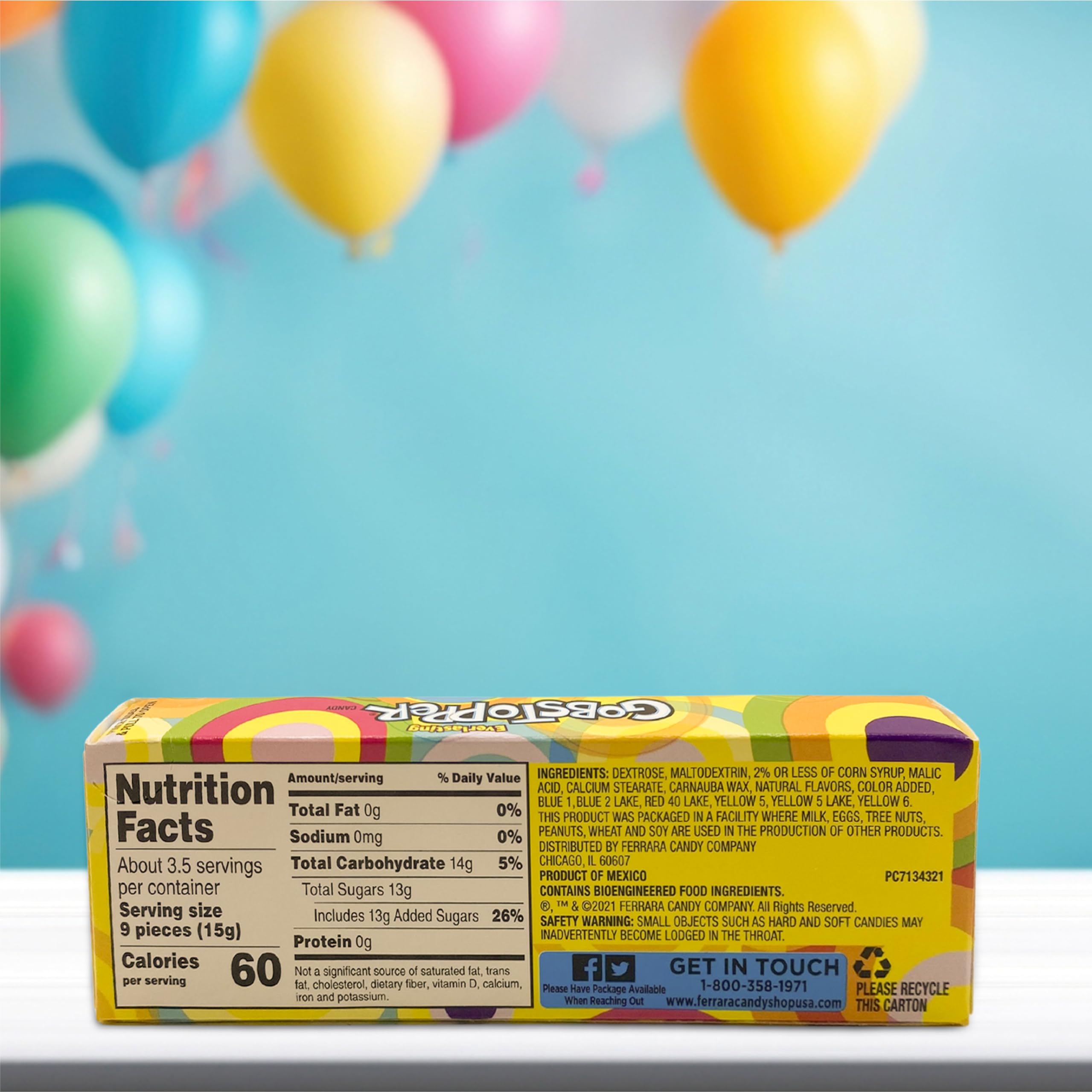 Fusion Sweets Everlasting Gobstoppers Jawbreakers Candy - 4 Pack (1.77 oz Each) with Free Sticker - Perfect for Movie Nights, Birthday Parties, Halloween Treats & Gift Baskets