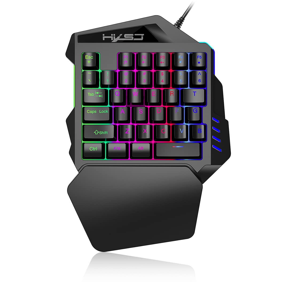 35-Key One-Handed Mechanical Gaming Keyboard with LED Backlight & Wrist Rest - USB Wired for LOL, PUBG, PC/Mac/Windows - Perfect for Esports, MMO & FPS Gaming