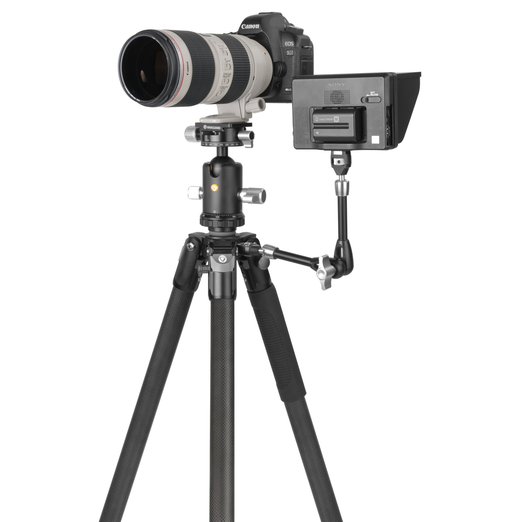 VEO 3 303CB Carbon Fiber Camera Tripod with Dual Axis Ball Head - Lightweight & Sturdy for DSLR Photography, Videography, Travel & Outdoor Shooting