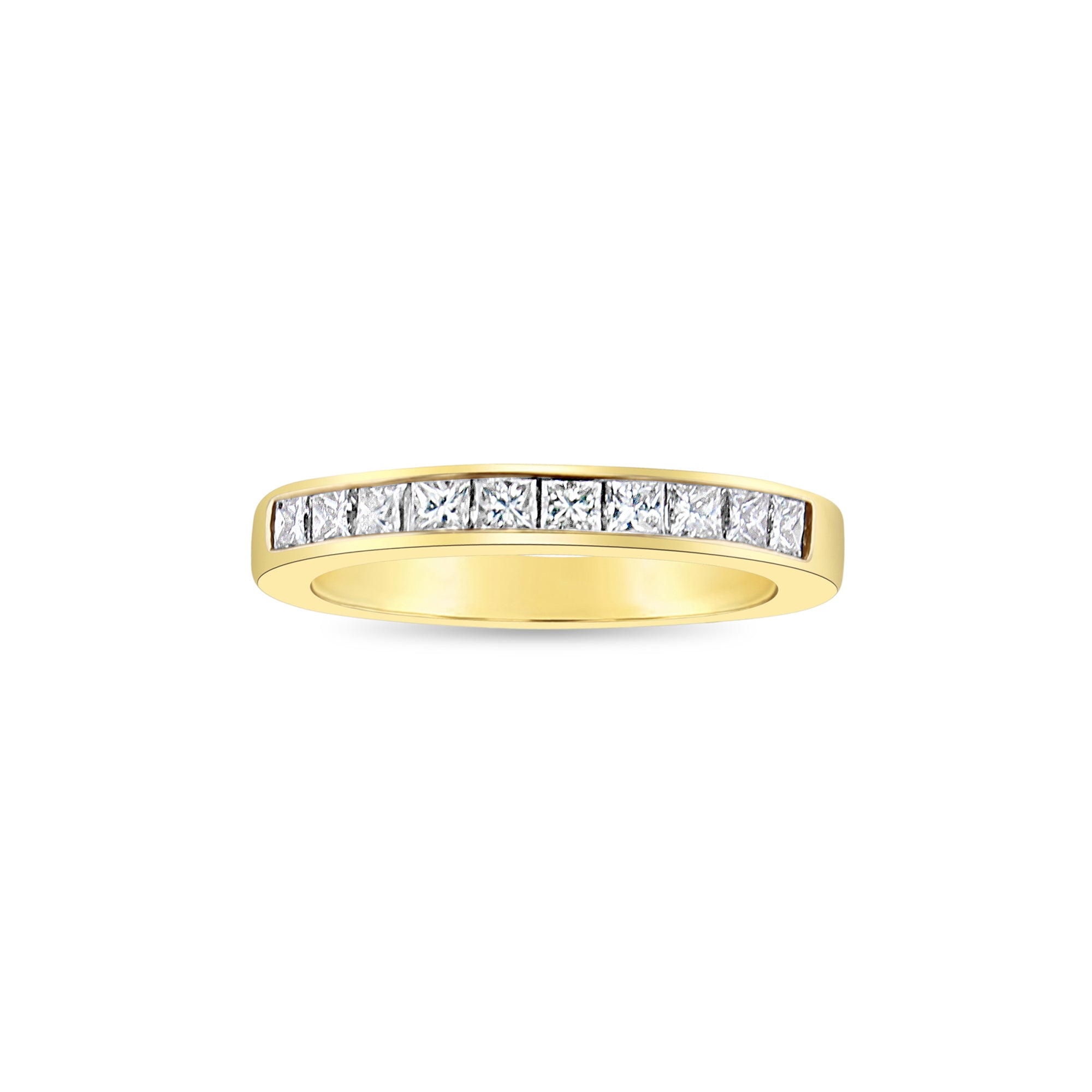 Princess Cut Diamond Wedding Band Ring - 14k Yellow Gold Engagement Ring for Women - Perfect for Proposals, Anniversaries & Bridal Jewelry
