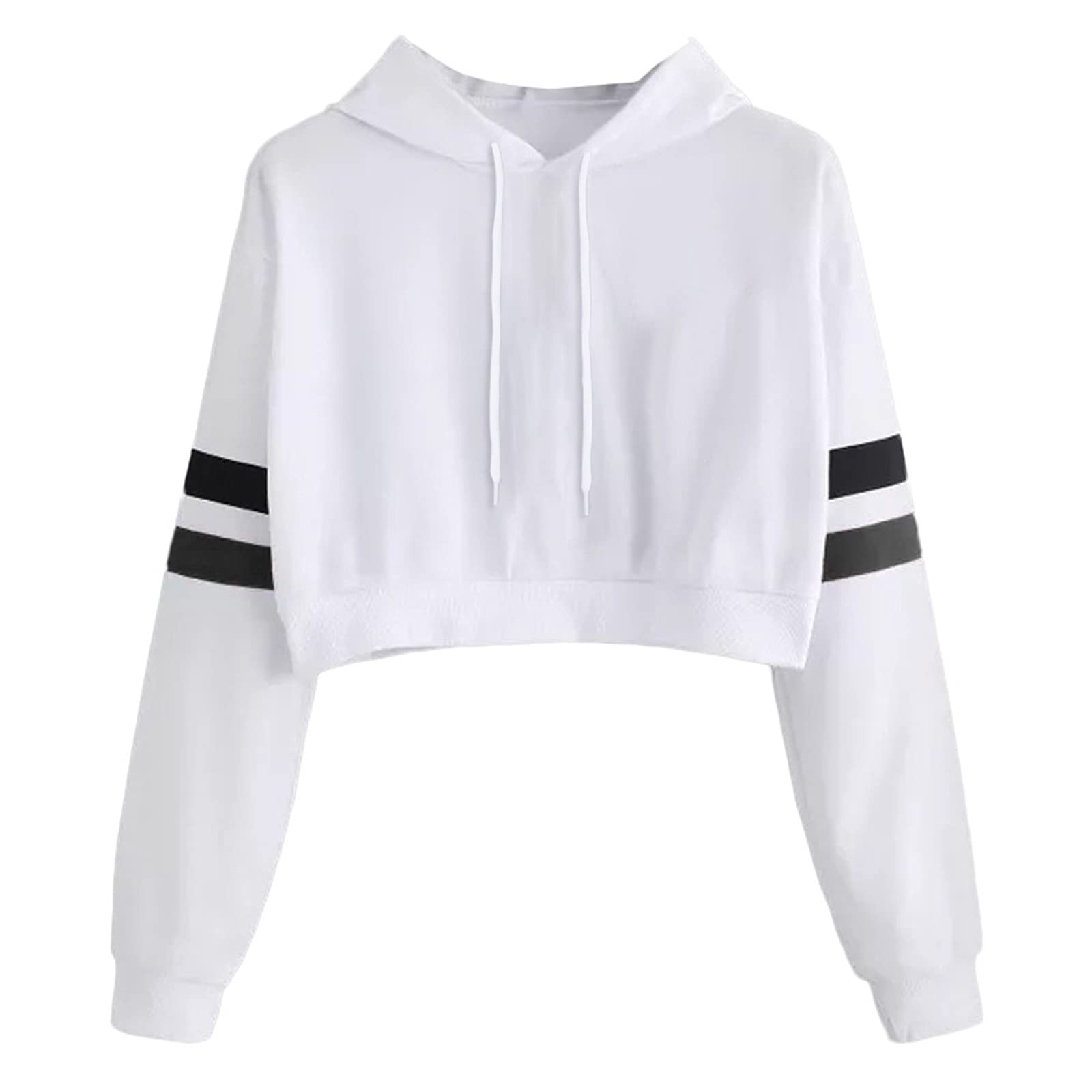 Women's Long Sleeve Hooded Sweatshirt - Solid Color Pullover Blouse for Casual Wear | Perfect for Work, Travel & Everyday Comfort