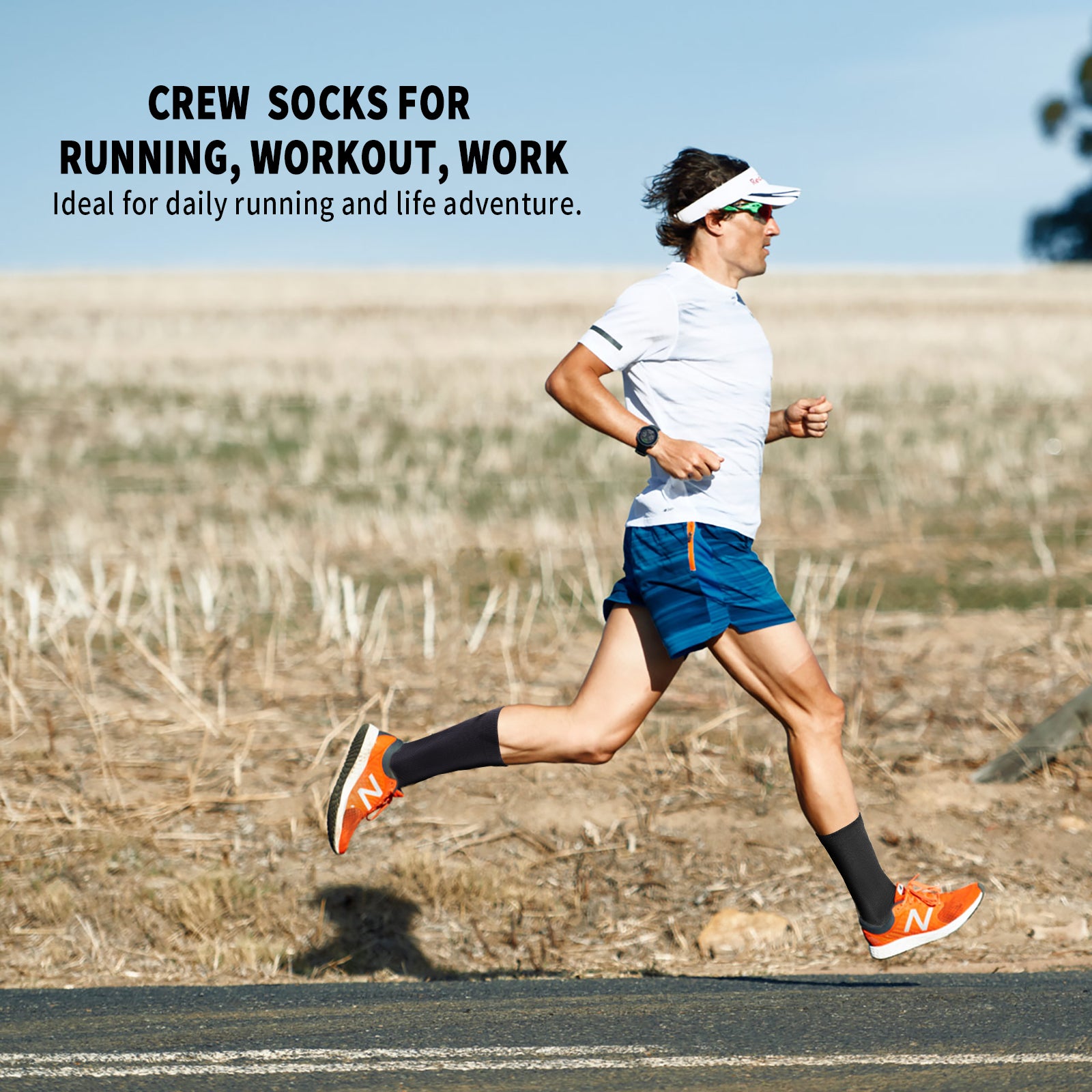 GECKOMAN x PAPLUS Athletic Crew Socks for Men & Women - Breathable Performance Running Socks for Sports, Gym & Daily Wear