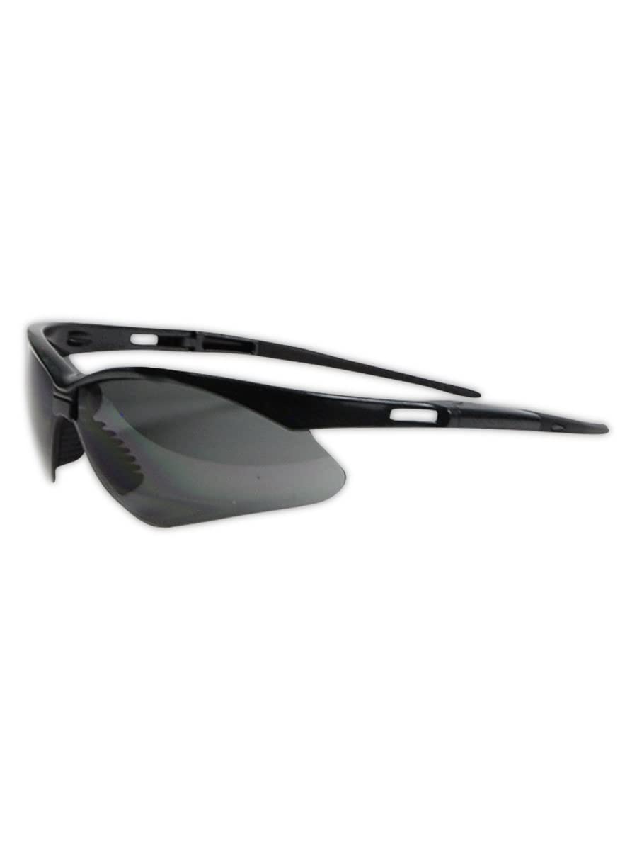 48-Pack MAGID Wraparound Safety Glasses - Lightweight Black Frame with Grey Lenses, Hard Coated for Impact Protection, Soft TPR Nose Pad & Temple Tips - Ideal for Construction, Woodworking, Lab Work & Outdoor Sports