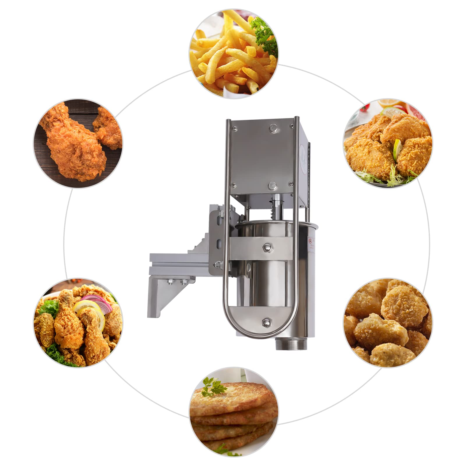 Professional Stainless Steel Commercial Churro Maker Machine - 3L Vertical Hand Crank Manual Churros Filling Equipment for Spanish Donuts | Perfect for Restaurants, Bakeries, Cafes, Food Trucks & Home Use