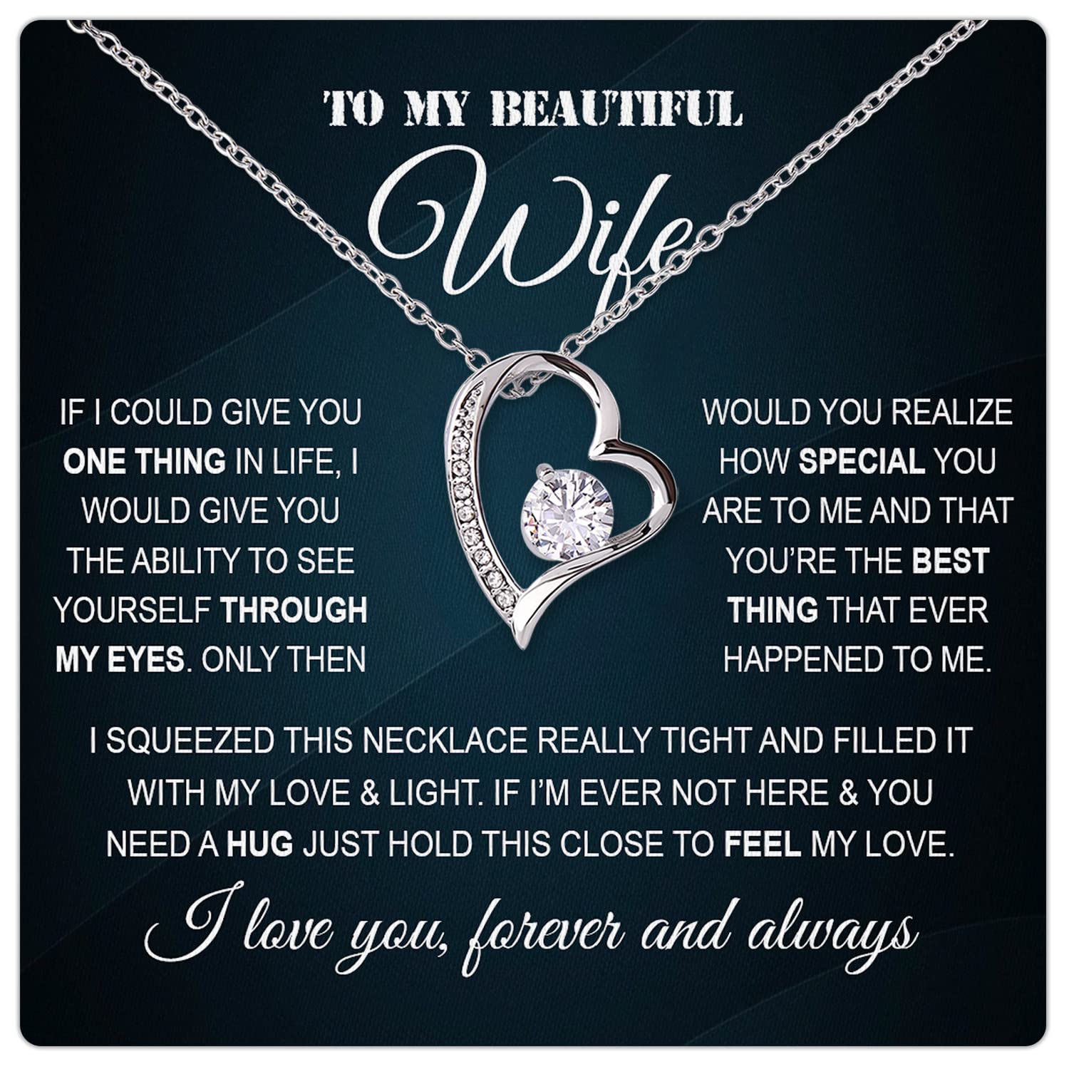 Romantic Soulmate Necklace for Wife - Elegant Love Jewelry Gift for Her from Husband - Perfect Birthday, Anniversary & Christmas Present - Ideal for Weddings, Date Nights & Special Occasions