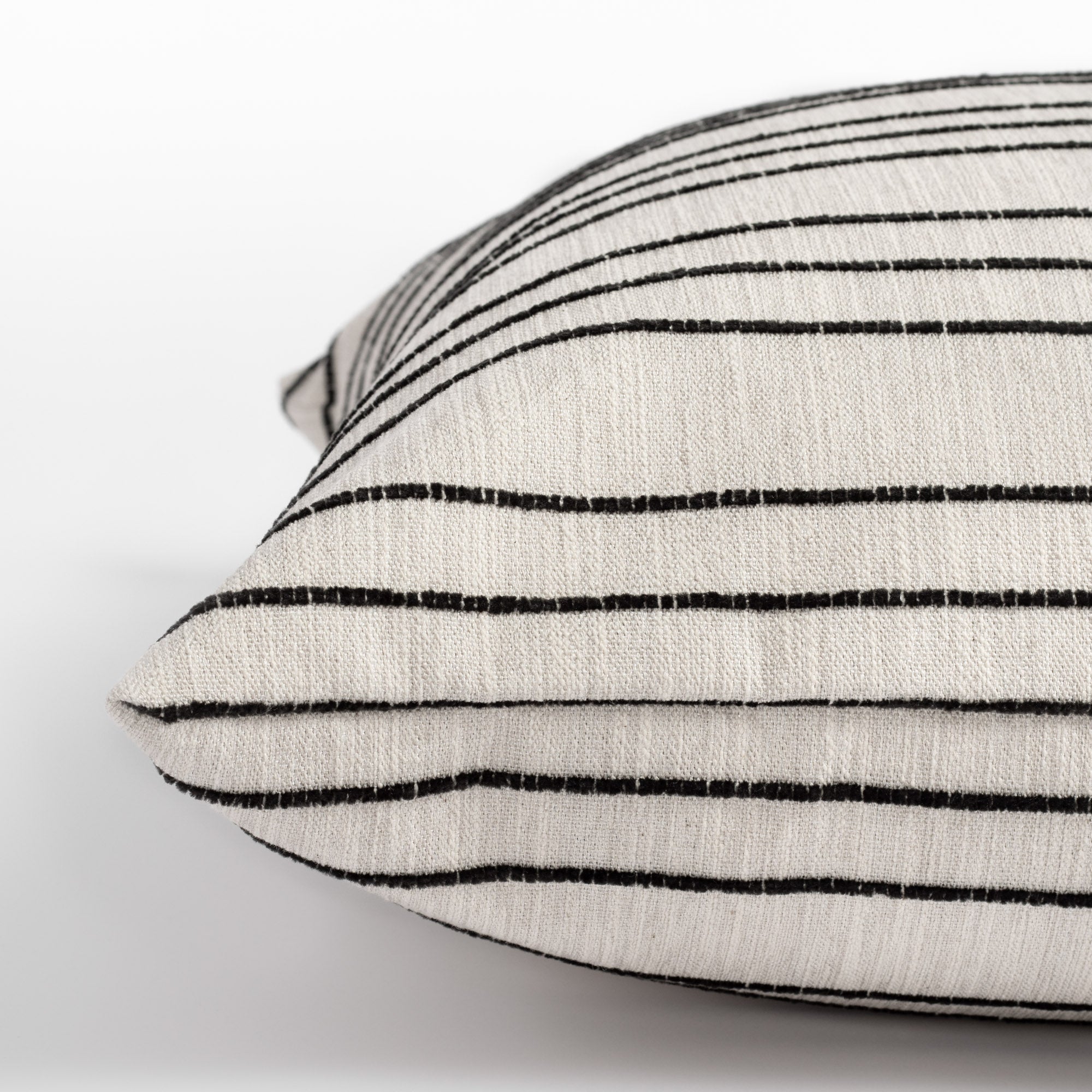Premium Spar Stripe 24x24 Decorative Throw Pillow Cover - Soft Onyx Black Cushion Case for Sofa, Bed & Home Decor