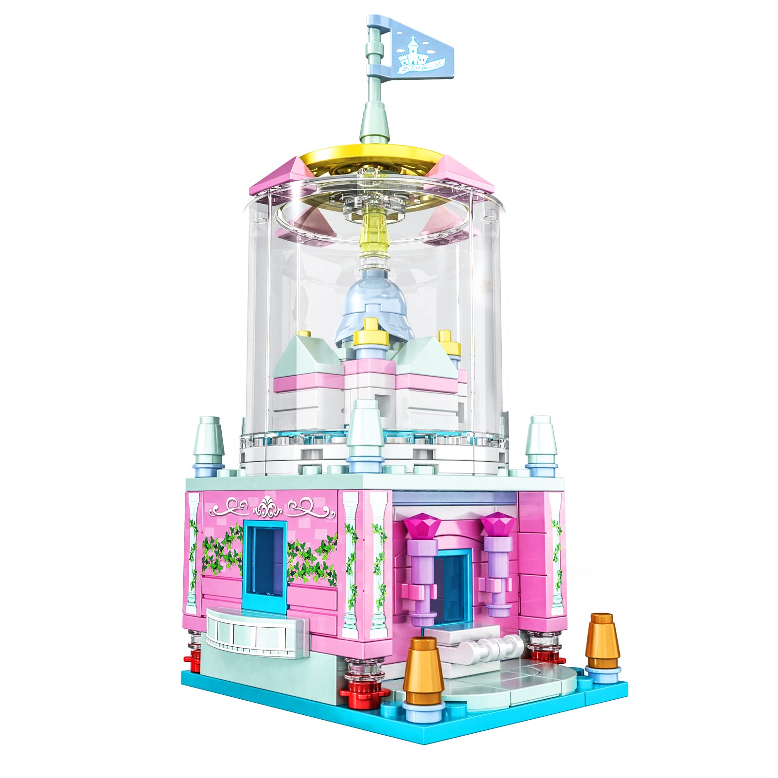 Amireed Sky Castle Building Blocks - 216PCS Creative Construction Toy Set with Mini Figures for Girls & Boys Ages 3+, STEM Educational Gift for Birthday & Christmas | Pretend Play, Indoor Activity, Kids Party Favor