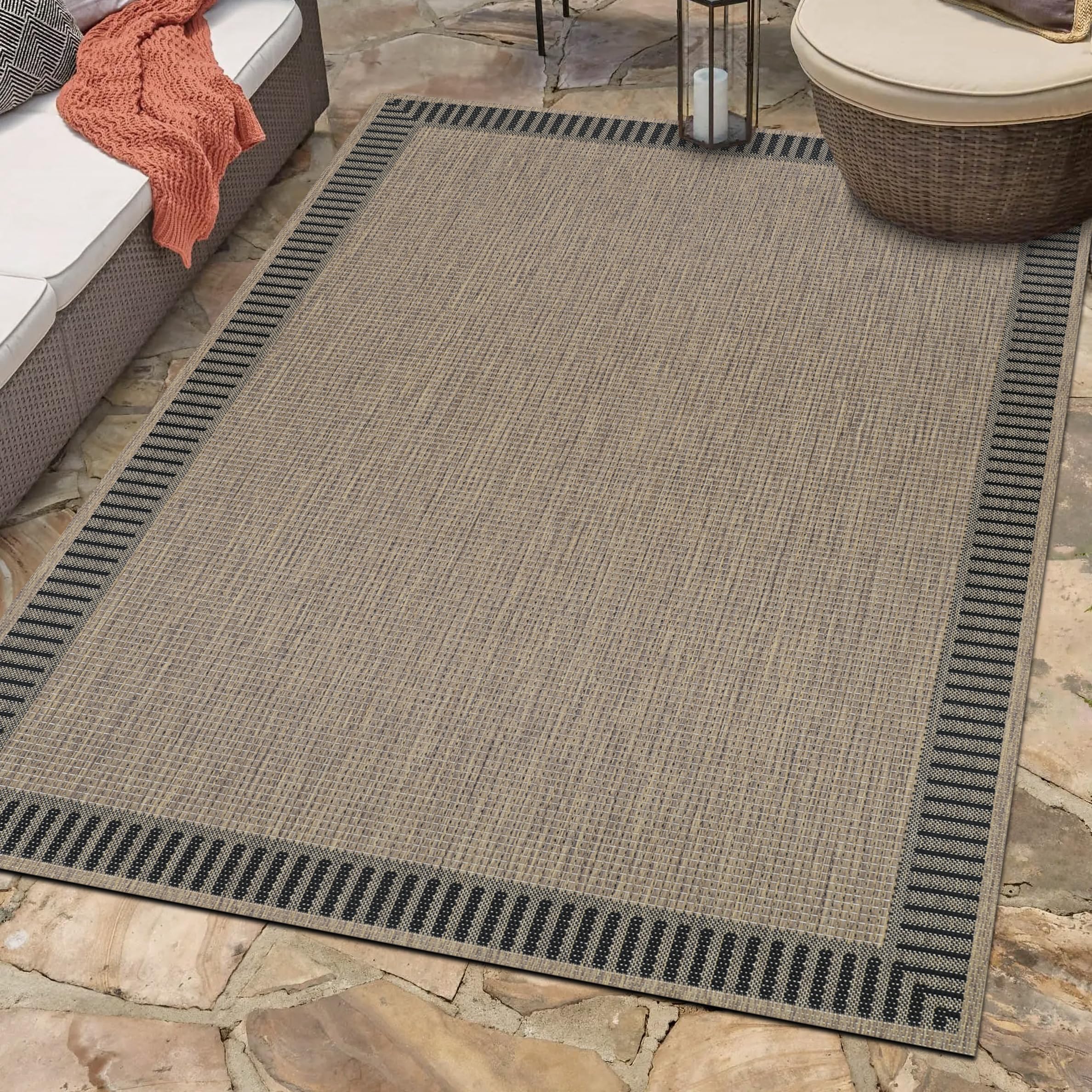 Couristan Recife Outdoor Area Rug - Wicker Stitch 5'3