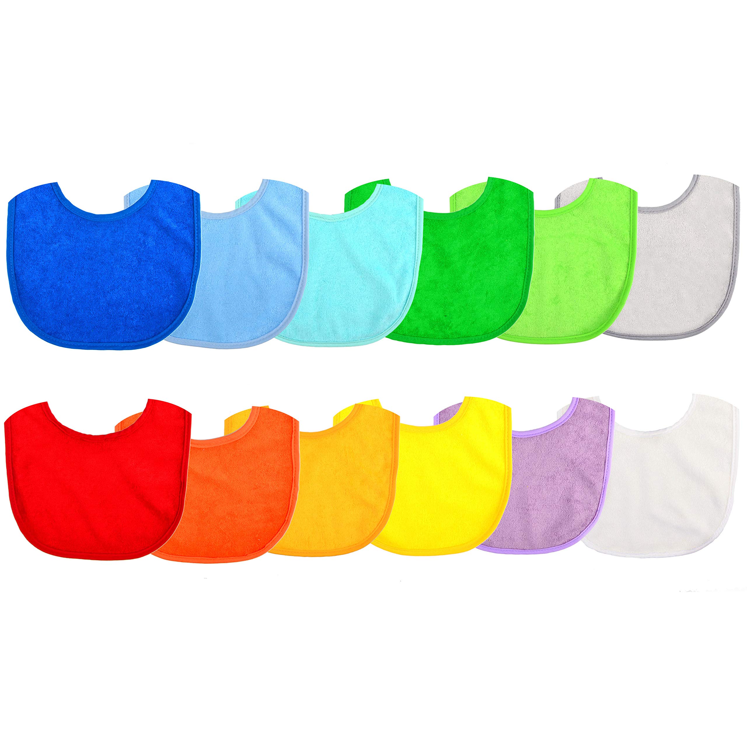 **Youngever 12 Pack Baby Bibs – Soft, Waterproof & Stay-Dry Terry Cloth Drool Bibs for Infants 3-12 Months – Perfect for Feeding, Teething & Messy Play**