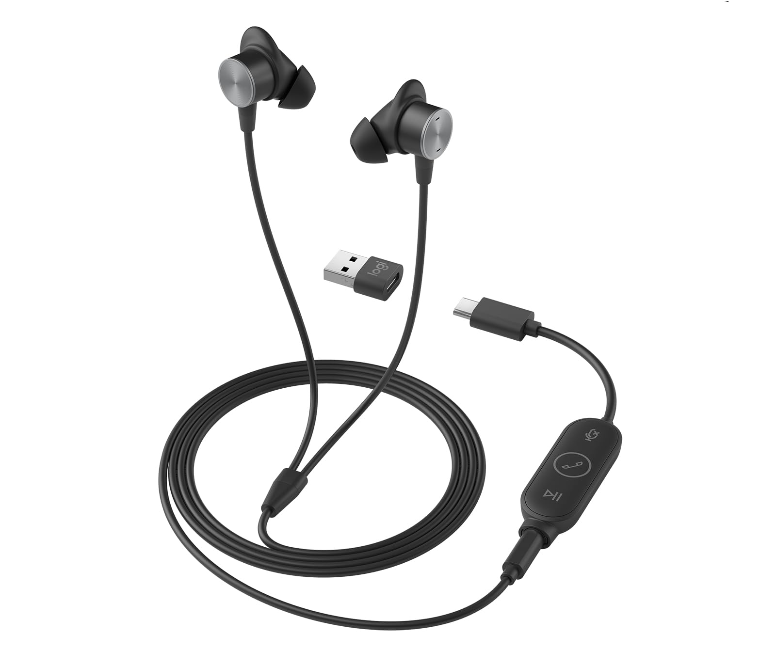 Logitech LOGI Zone Wired Earbuds with Microphone for UC - Noise Cancelling Headphones for Office, Remote Work & Online Meetings