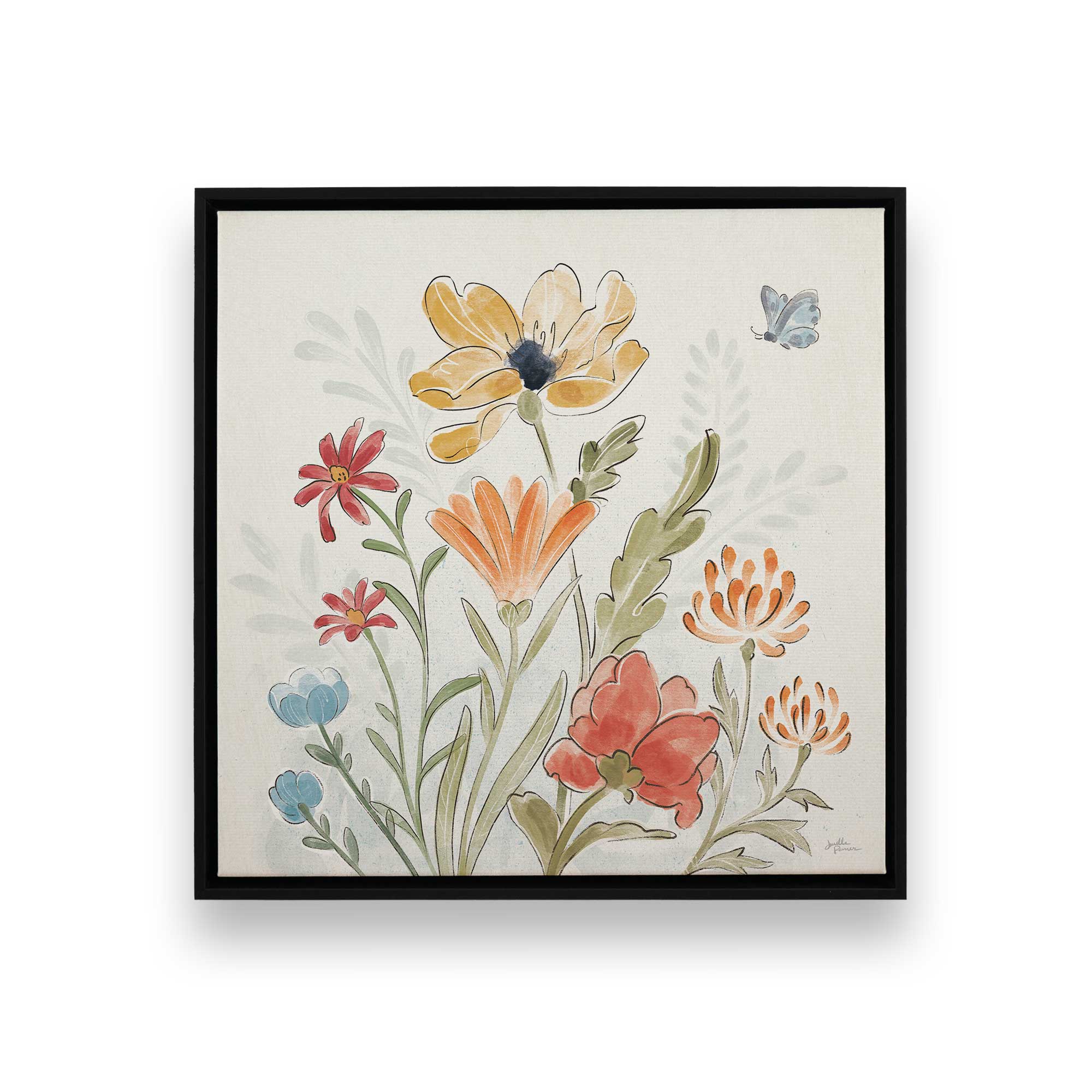 Garden Melody in Bloom V Canvas Wall Art Print - Floral Landscape Painting for Living Room, Bedroom & Office Decor