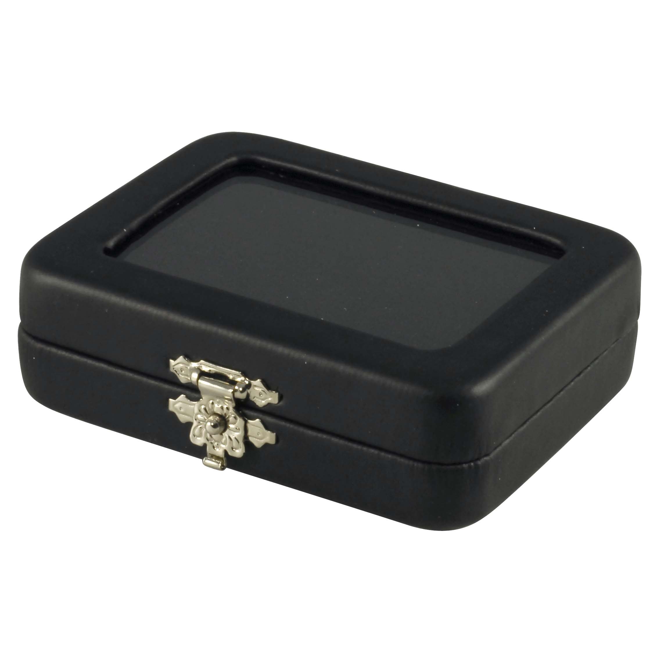Gem Box - Glass Top with Secure Clasp Jewelry Display Case (1-Pack) - Perfect for Showcasing Rings, Necklaces & Earrings in Retail Stores or Home Collections