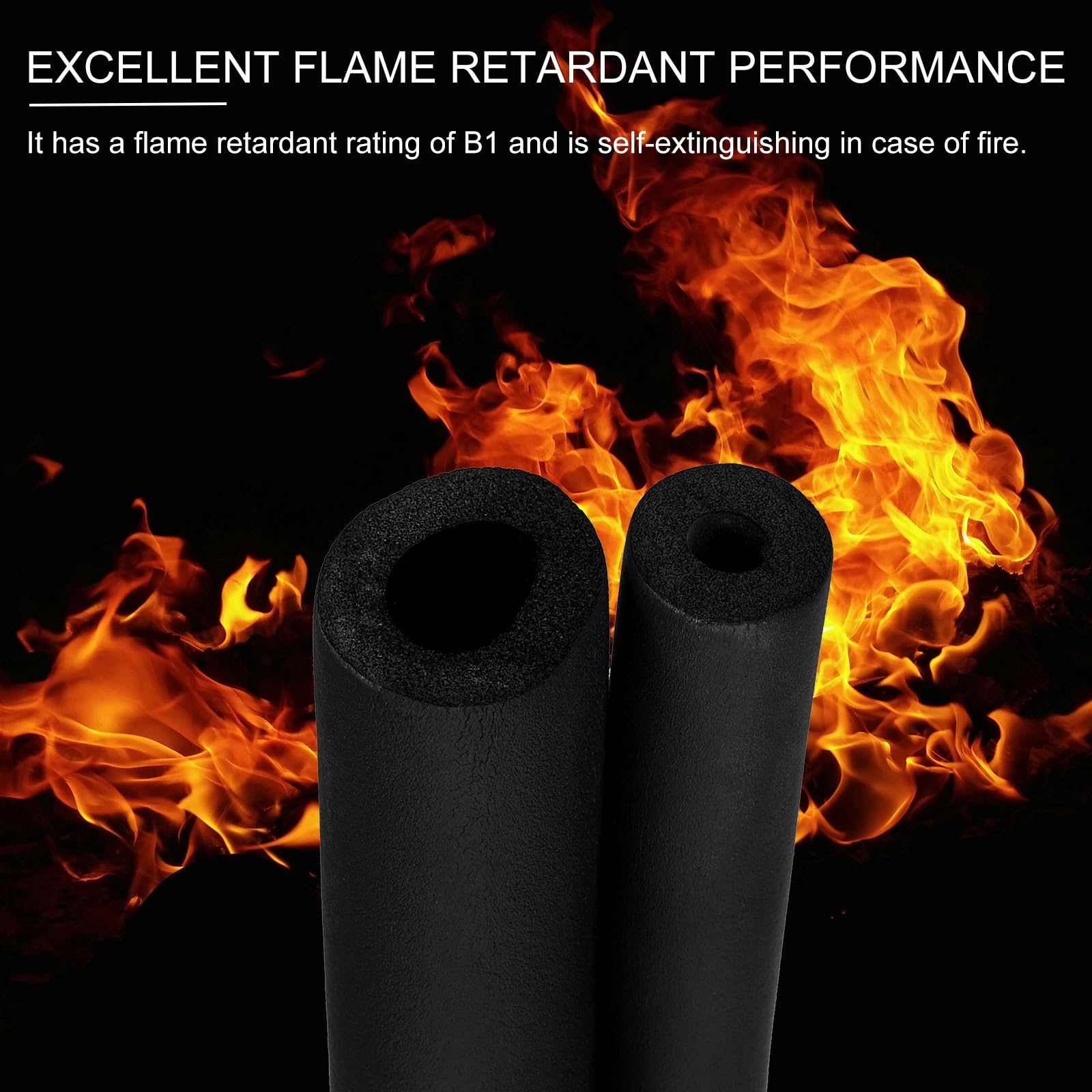 PATIKIL 2 Inch (51mm) ID x 6 Feet Pipe Insulation Foam Tube - HVAC Pipe Cover Wrap Roll, Air Conditioner Insulation Tubing with Handle Grip for Home, Garage & Workshop Pipe Protection