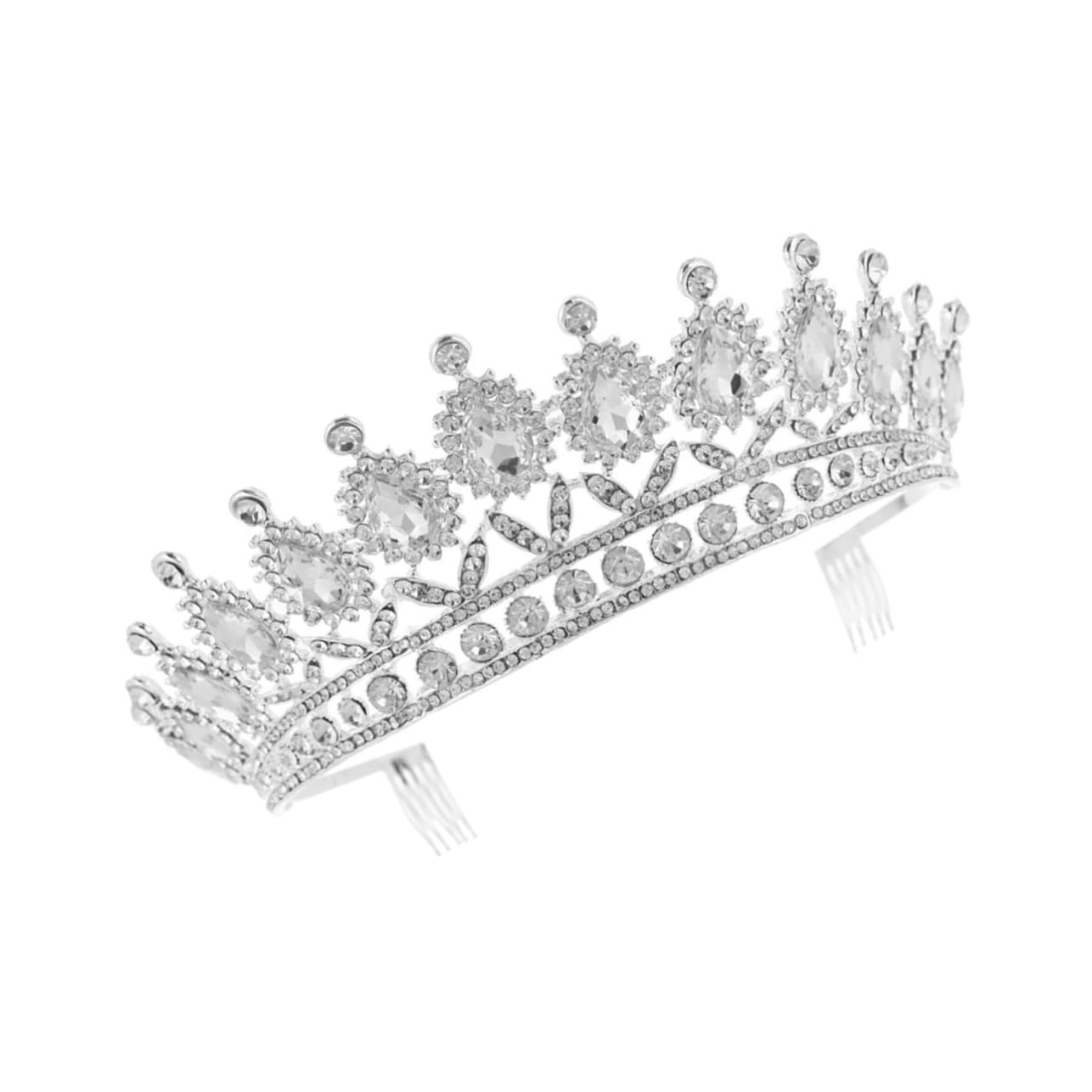 FOMIYES Rhinestone Tiara Crown for Girls - Sparkling Bridal Headpiece with Comb, Wedding Hair Accessory for Bride, Princess Party, Prom, Pageant, and Special Occasions